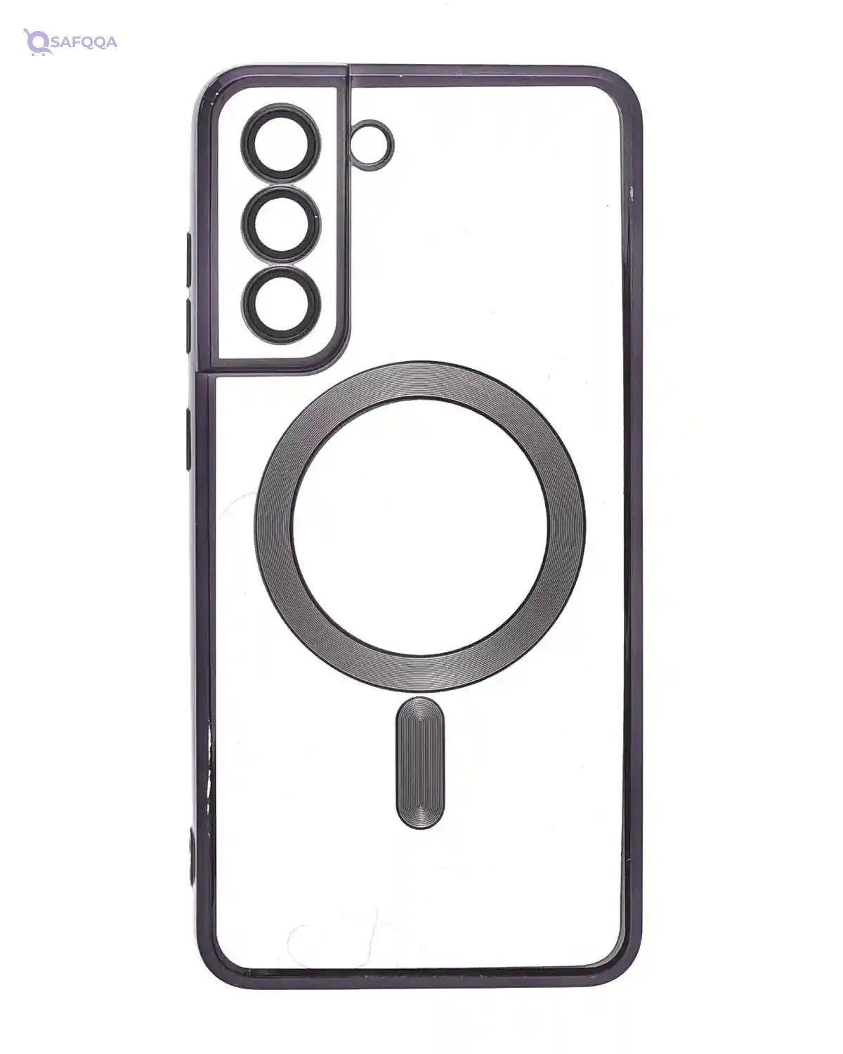 Generic Silicone High Quality Back Phone Protection Case With Safety Silicone Edges And Magsafe Function Compatible For Samsung Galaxy Note S21 FE - Black Transparent - Safqqa Egypt