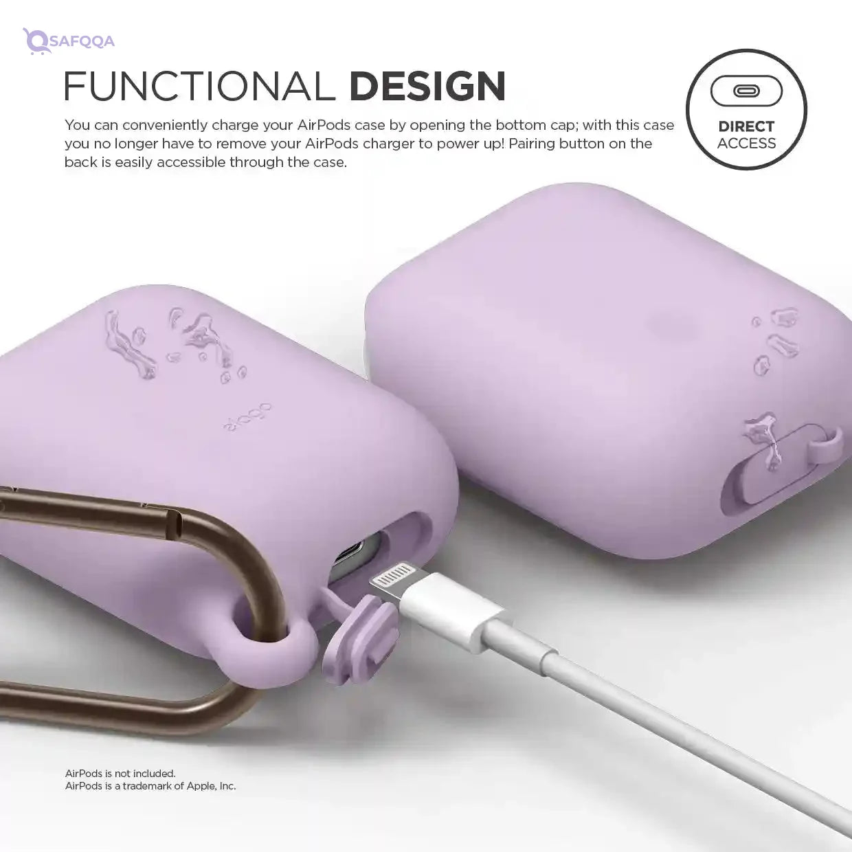 ELAGO AIRPODS WATERPROOF HANG CASE - LAVENDER - Safqqa Egypt