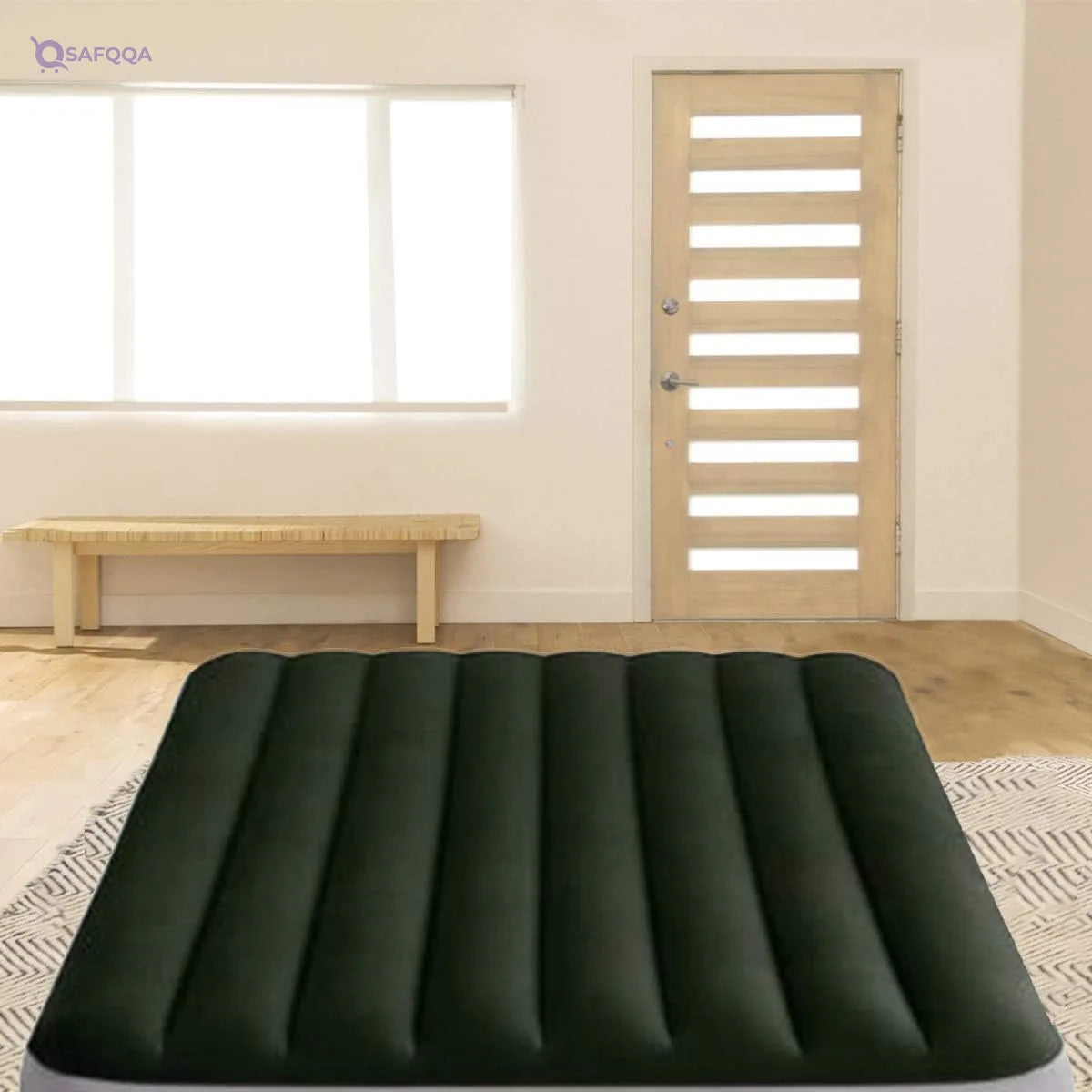 Intex Full Airbed with Built-in Battery Pump – Durable & Comfortable Inflatable Mattress for Indoor & Outdoor Use – Easy Inflation & Compact Storage - Safqqa