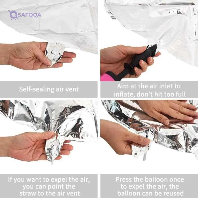 Foil Large Letter V Shaped Balloon Can Fills With Air Or Helium And Made From High Quality Materials Specially For Birthday Parties 32 Inch - Silver - Safqqa