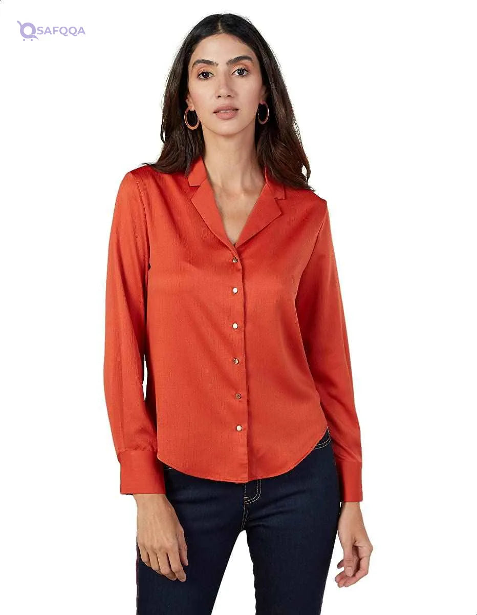 Splash Basic Long Sleeves Buttoned Shirts For Women - Safqqa Egypt