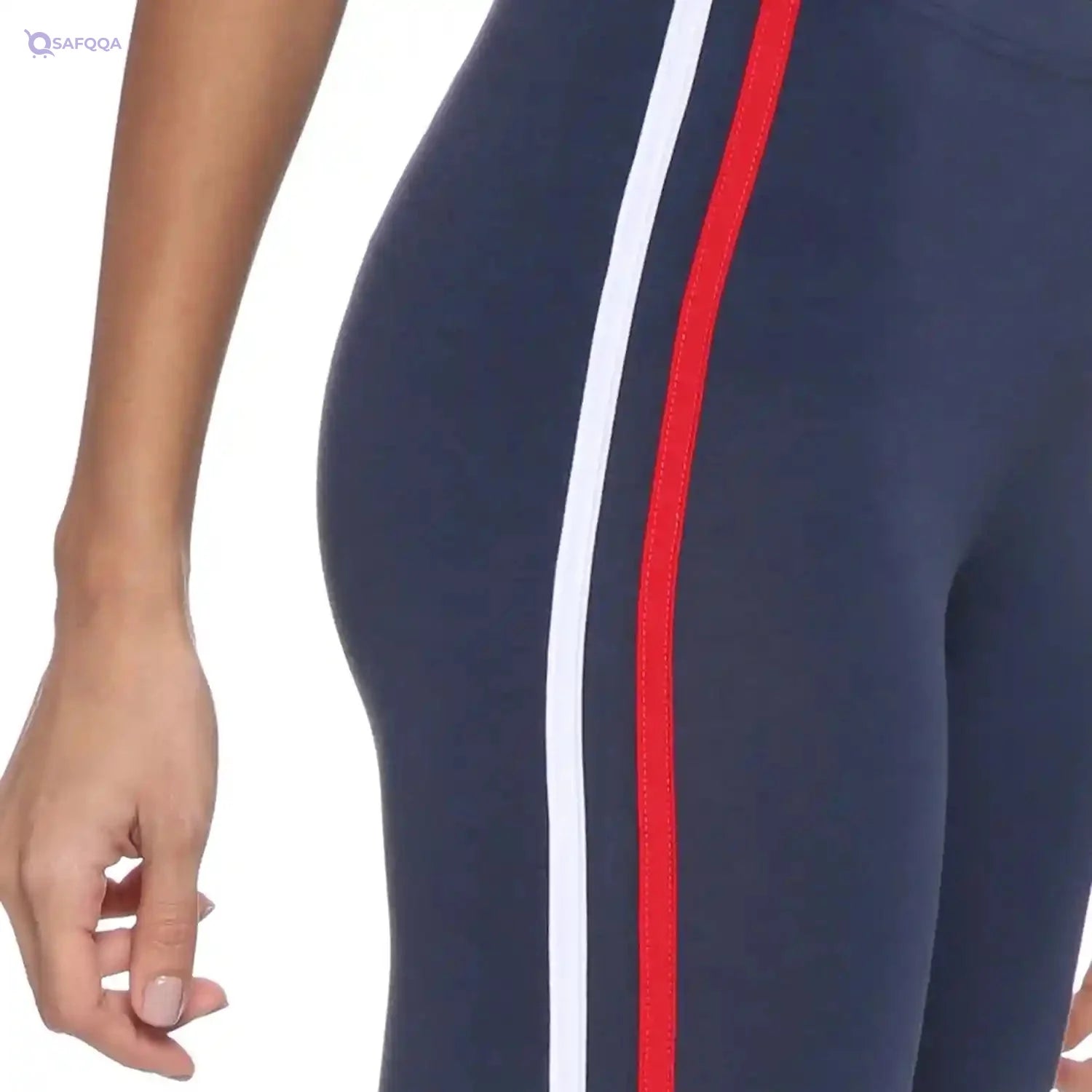 U Athleisure Side Contrast Double-Stripe Cropped Traning Tights for Women - Safqqa Egypt