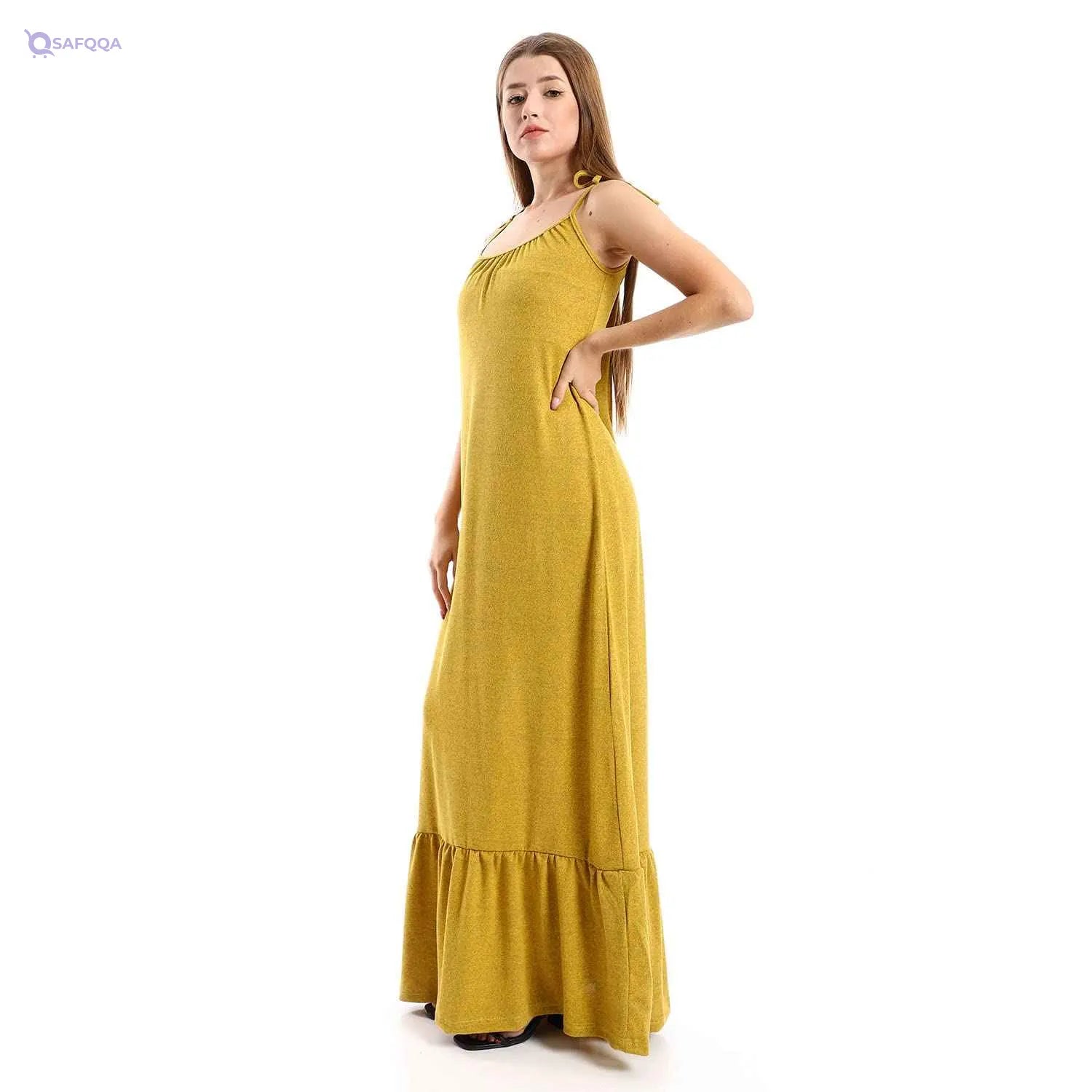 JAMILA Women Spaghetti Sleeves Tiered Casual Dress DRESS - Safqqa Egypt