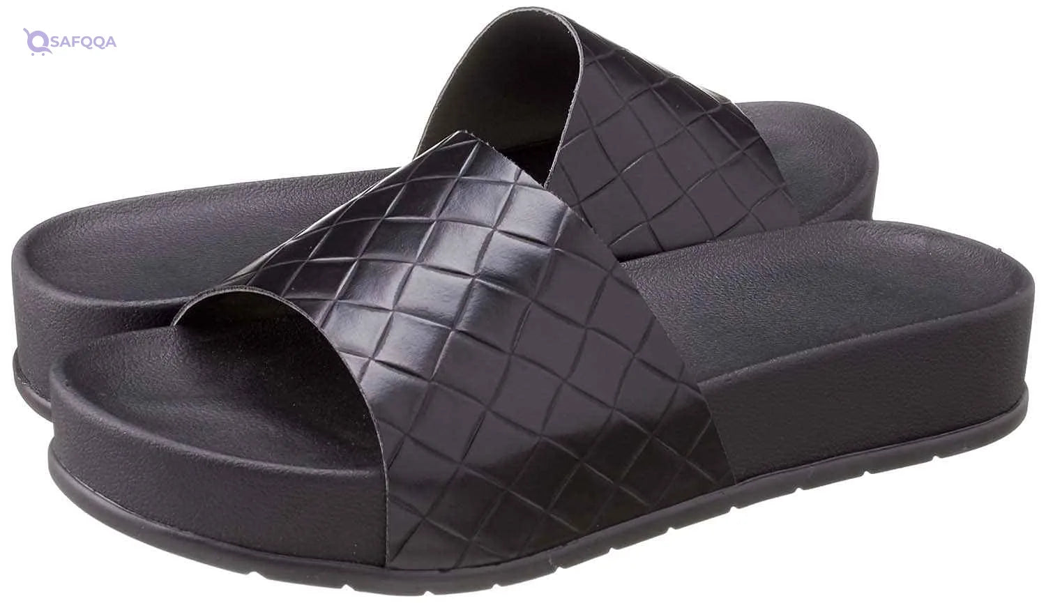 Basket-Weave Slide Slippers For Women - Safqqa Egypt