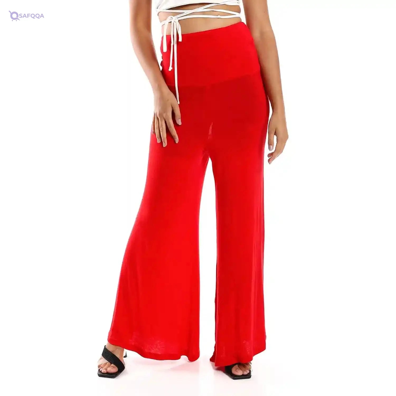 JAMILA Women Solid Pattern Flare Fit Pants PANTS - Safqqa Egypt