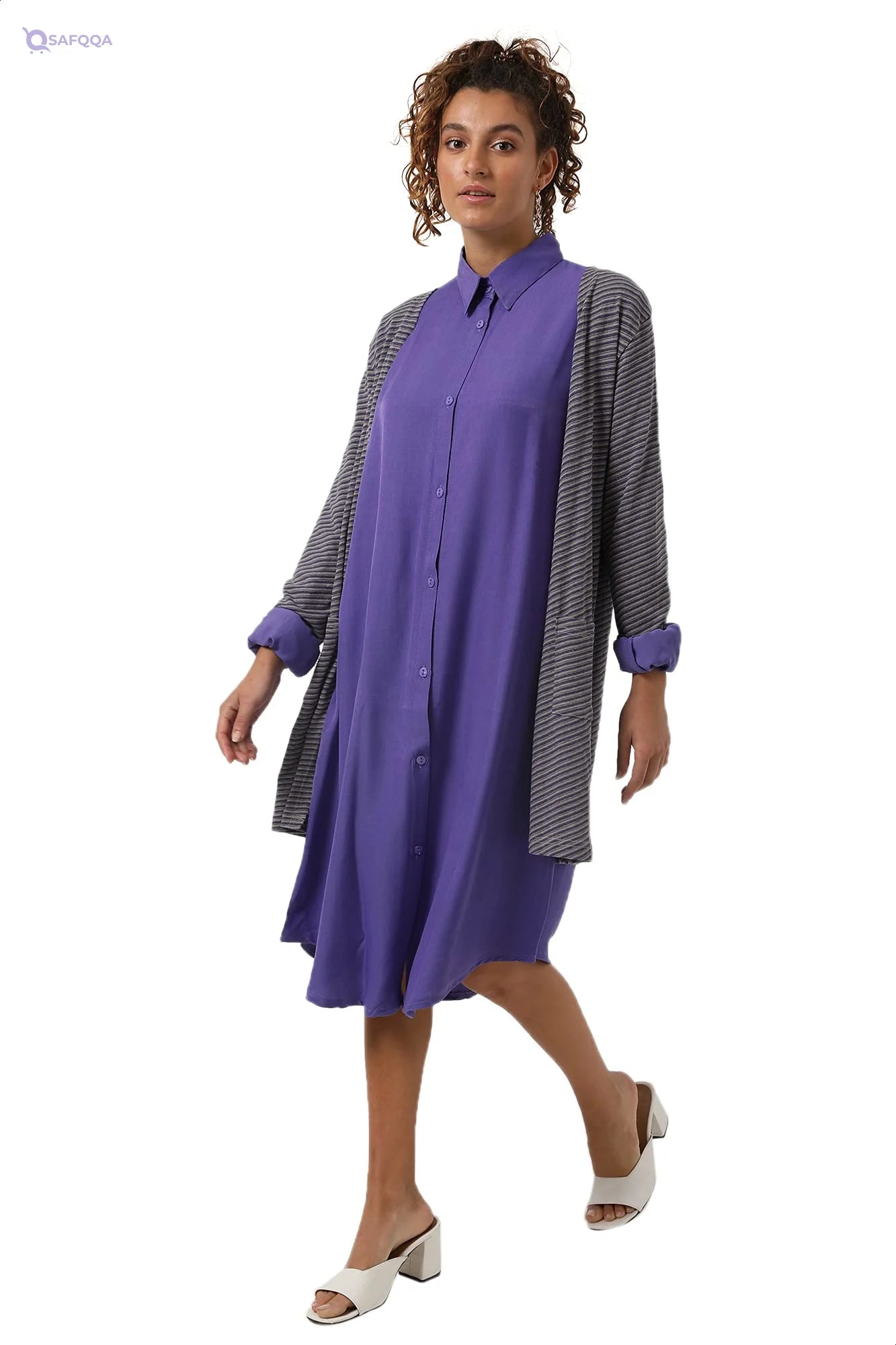 KADY Striped Open Front Cardigan For Women,Lightweight and durable for everyday use. - Safqqa