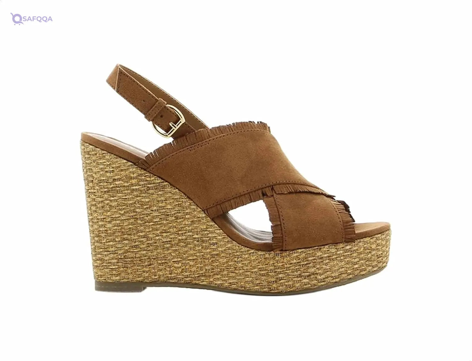 Sprox Criss-Cross Strap Side Buckle Wedges for Women - Safqqa
