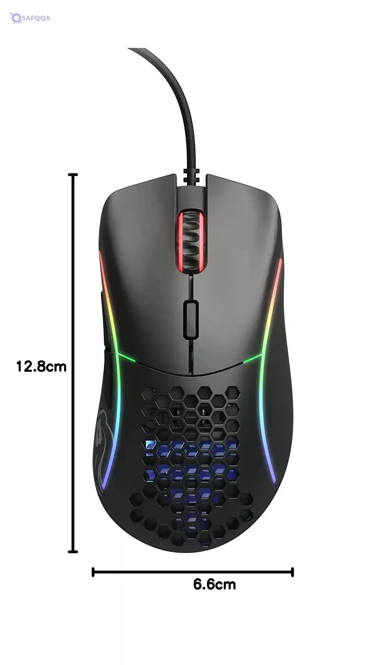 Glorious PC Gaming Race Black Gaming Mouse - Glorious Model D Gaming Mouse Honeycomb - Ultralight RGB Mouse - PC Mouse - Safqqa