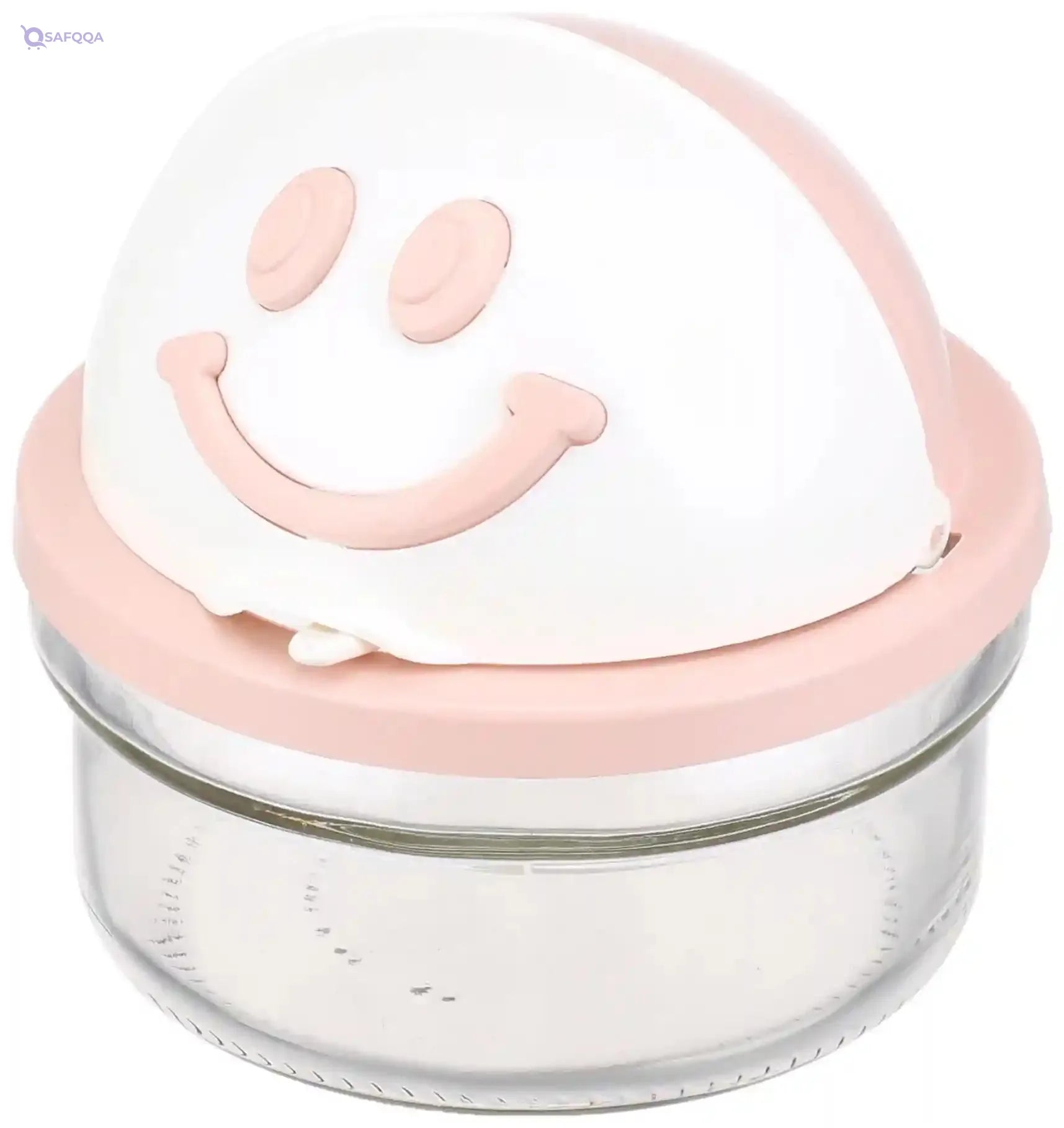Bager Smiley Face Sugar Bowl With Spoon- Pink - Safqqa