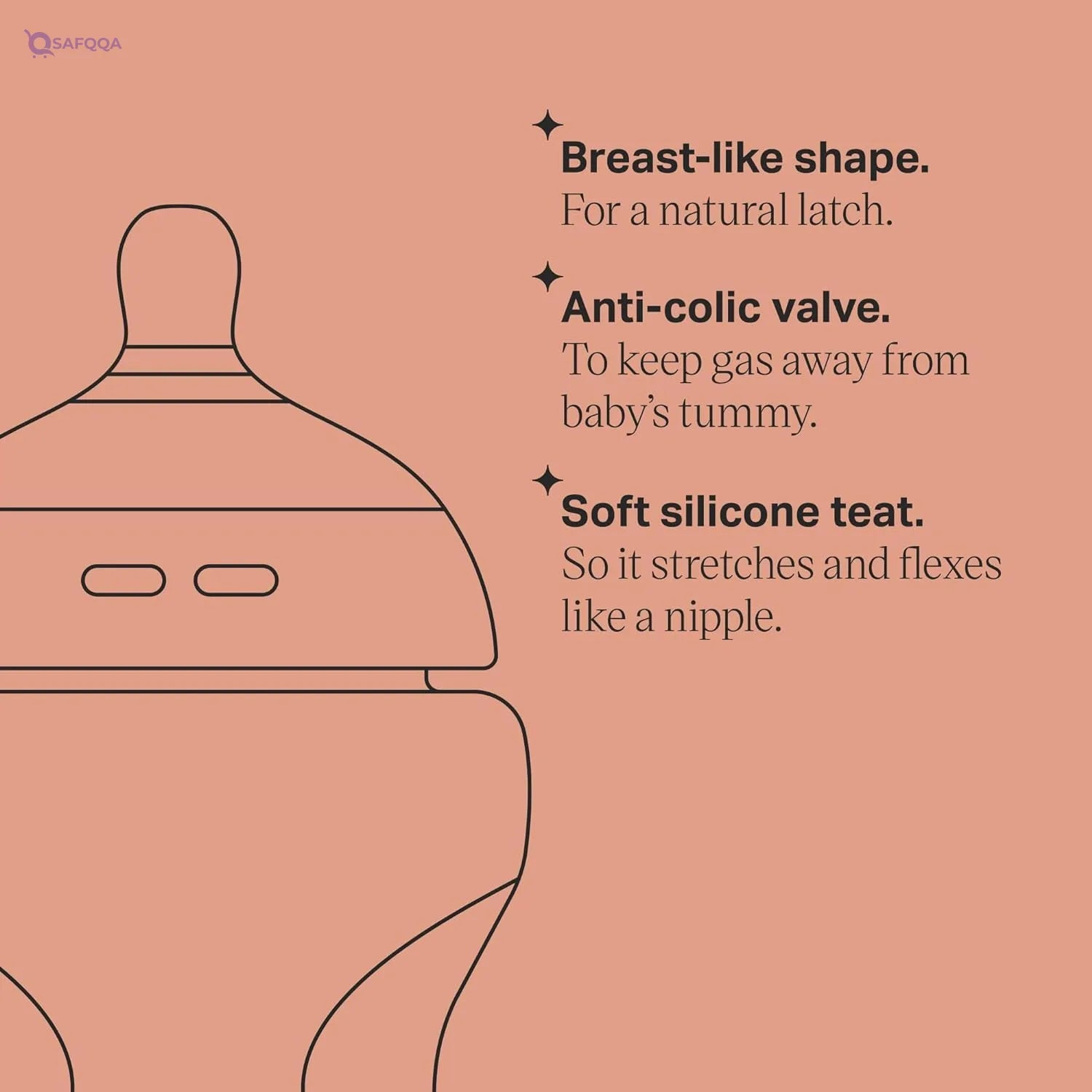 Tommee Tippee Closer to Nature Feeding Bottles – 2x 340ml, Anti-Colic, BPA-Free - Safqqa