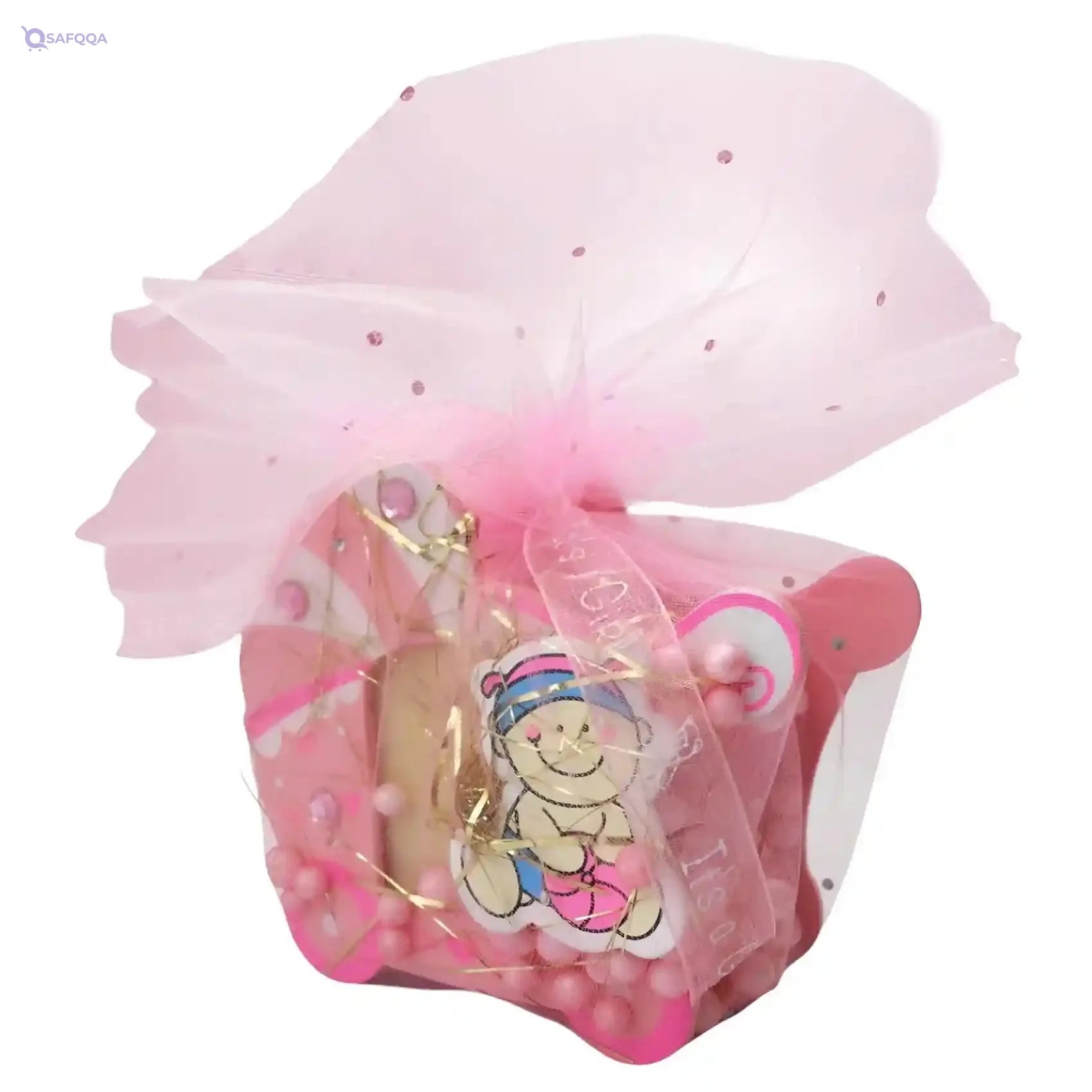 Welcome Baby Gift Set For Baby Shower Shape Pencil Case For Girls-Pink - Safqqa