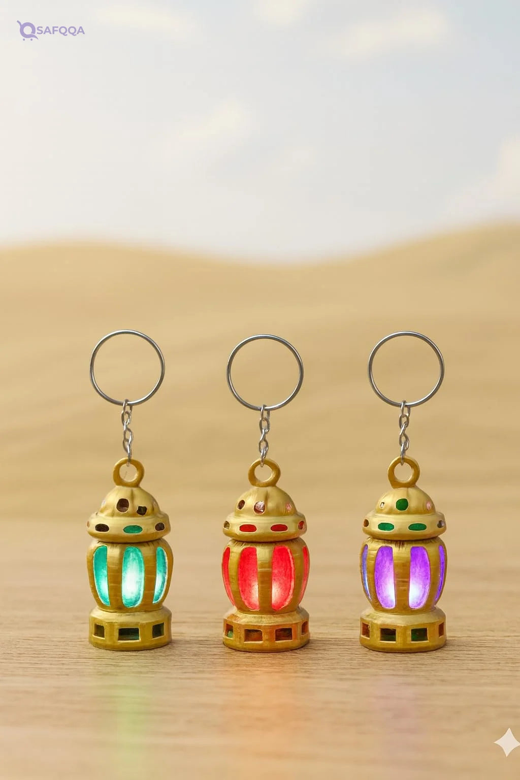 Plastic Ramadan Lantern with Light Ball and Keychain - Safqqa