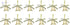 Generic Merry christmas small bell shaped decoration for christmas set, 12 pieces - gold - Safqqa