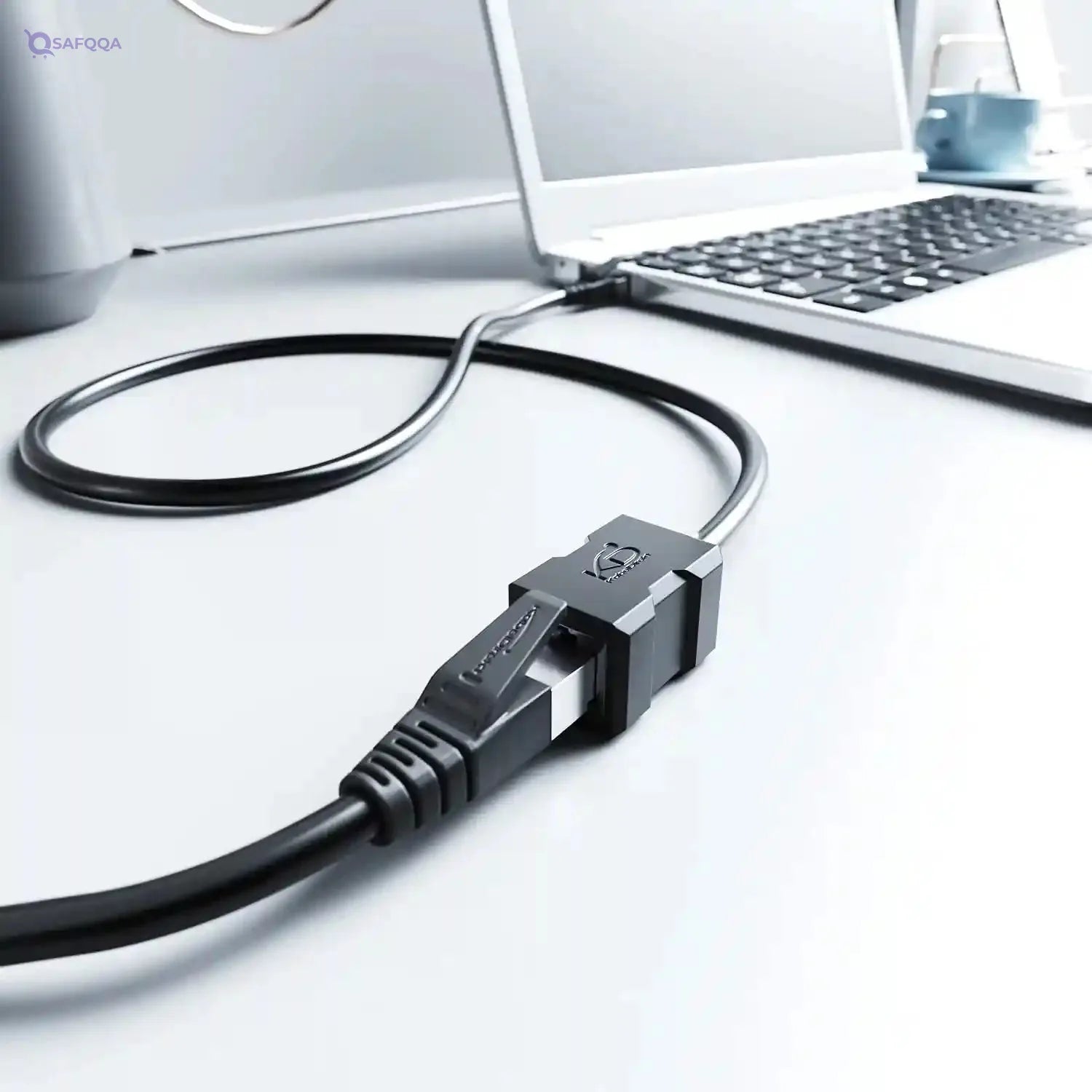 KabelDirekt â€“ 0.25m â€“ LAN & Ethernet extension cable (RJ45 female coupler/male connector, extends network cables with full data transfer speed â€“ CAT 7, 10Gbit/s, SF/FTP shielding, black) - Safqqa Egypt