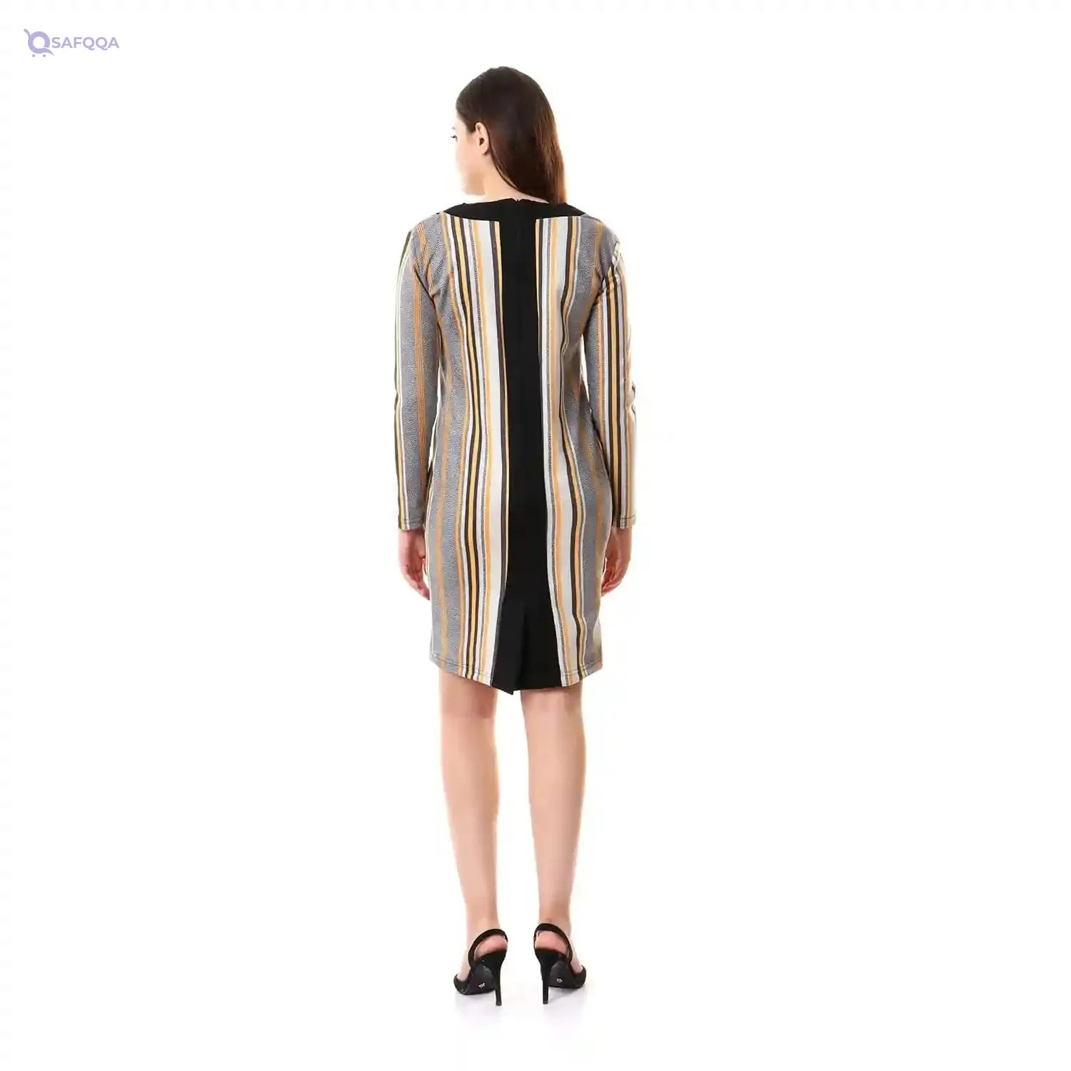 Andora Striped Full Sleeves Casual Dress For Women,Lightweight and easy to wear throughout the seasons. - Safqqa