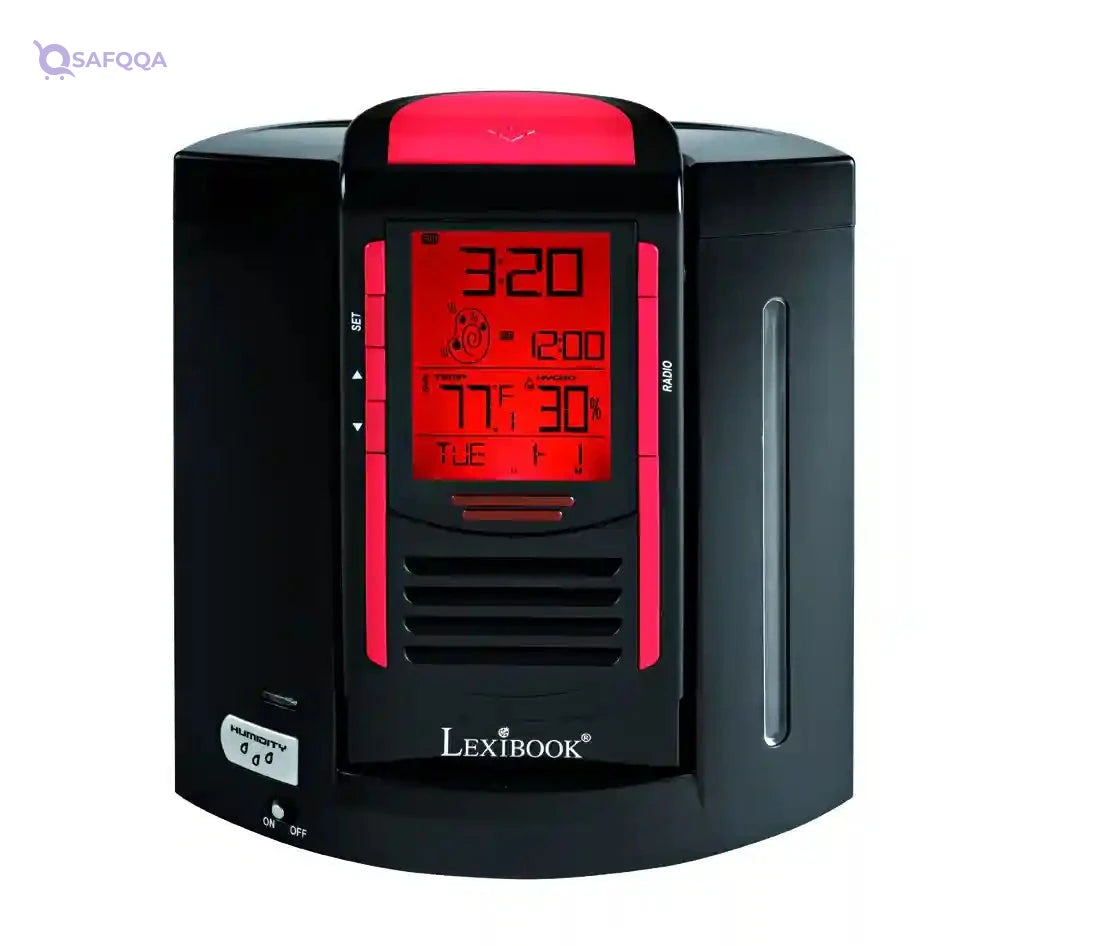 Lexibook - RL2000 - Radio Digital, Black, One Size, Modern, Unisex, Multi-Display, Tabletop, AC/Battery Powered, Clock - Safqqa