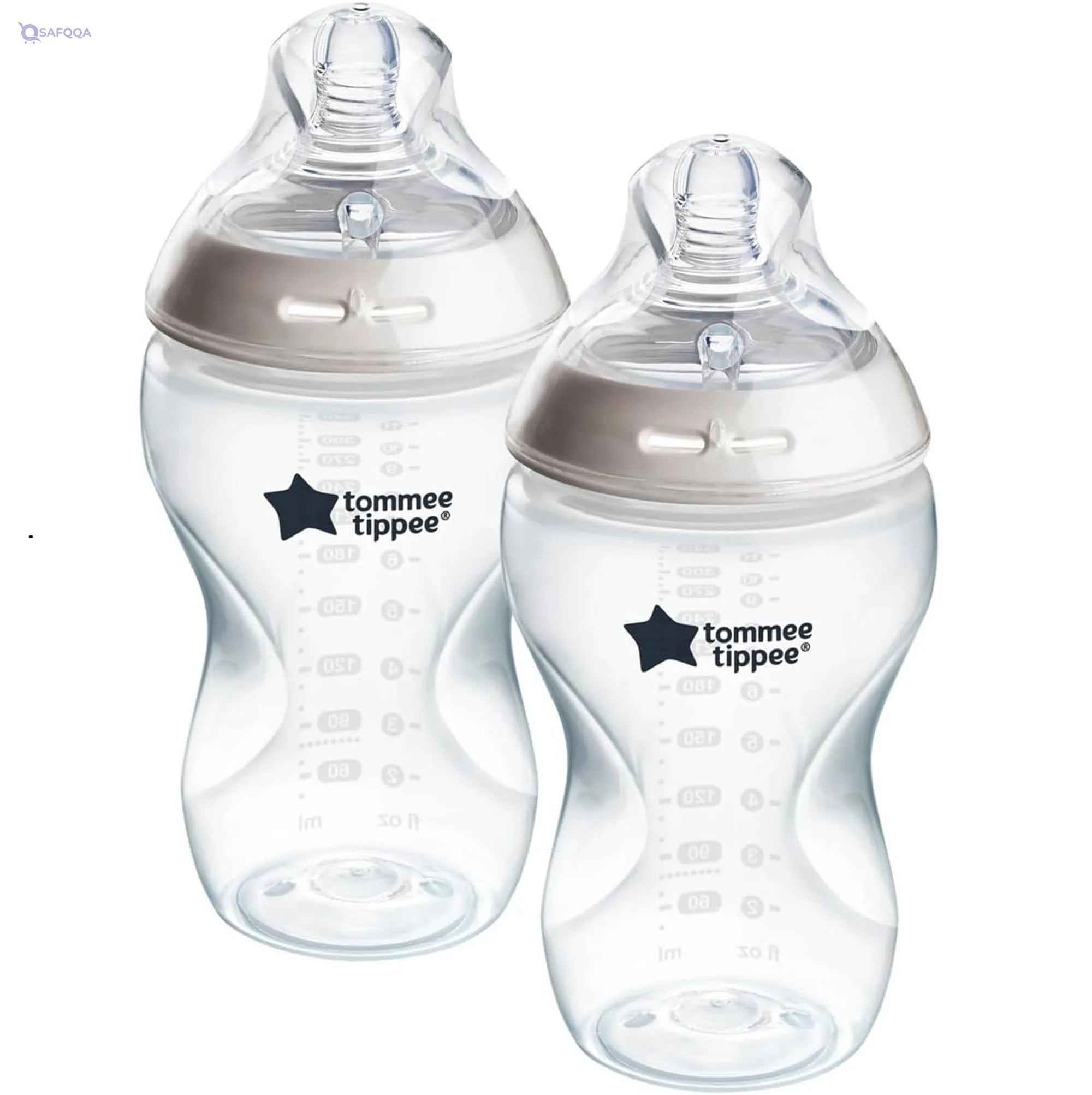 Tommee Tippee Closer to Nature Feeding Bottles – 2x 340ml, Anti-Colic, BPA-Free - Safqqa