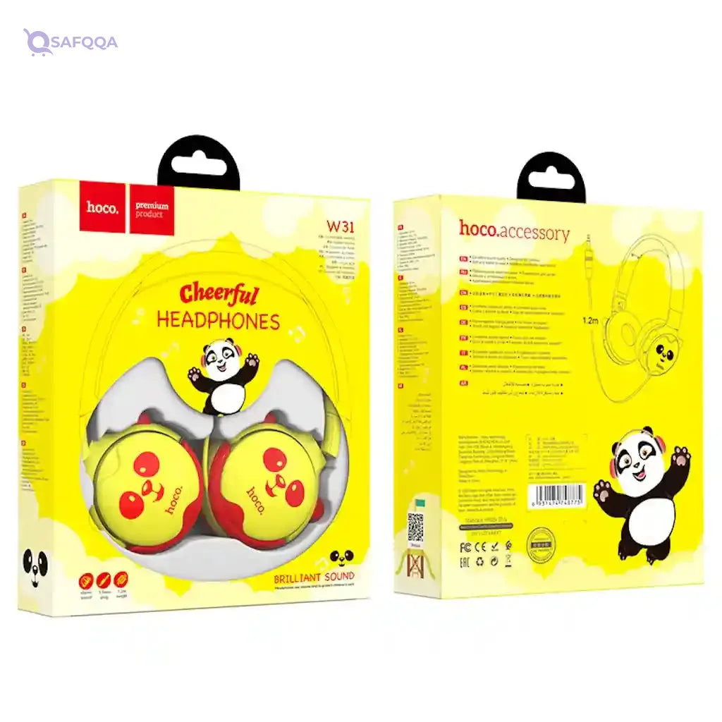 Hoco W31 Wired Kids Headphones – 85dB Volume Limit, 3.5mm Jack, 1.2m Cable – Comfortable Fit – - Safqqa Egypt