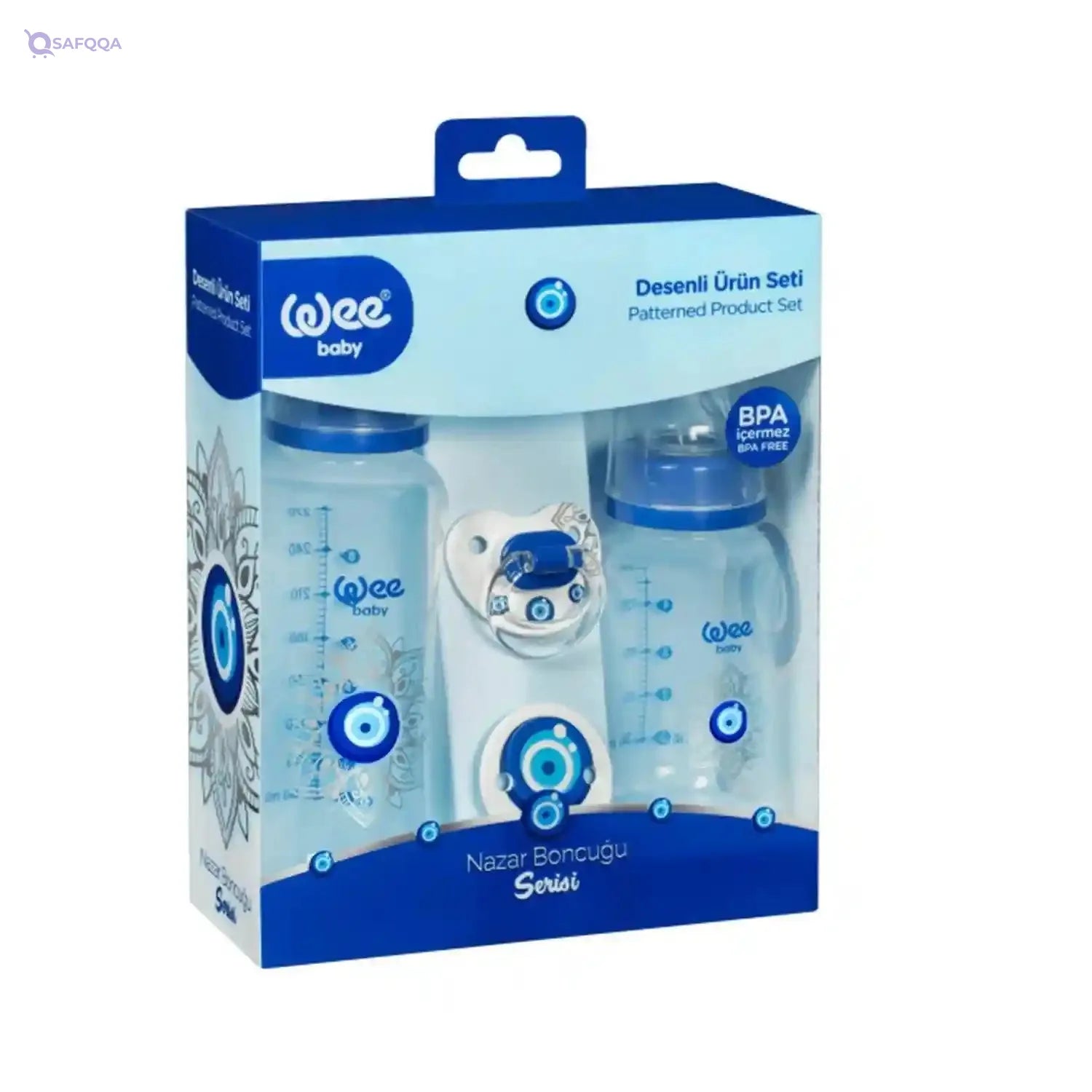 Wee Baby Evil Eye Bead Patterned Product Gift Set,Thoughtful gift set ideal for baby showers and special occasions - Safqqa