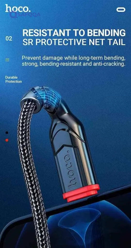 Hoco X59 - Victory Charging And Data Transmittion Cable (2.4A - 1M), USB-A To Micro-USB Plug, Compatible With Samsung Huawei Xiaomi Oppo - Red - Safqqa