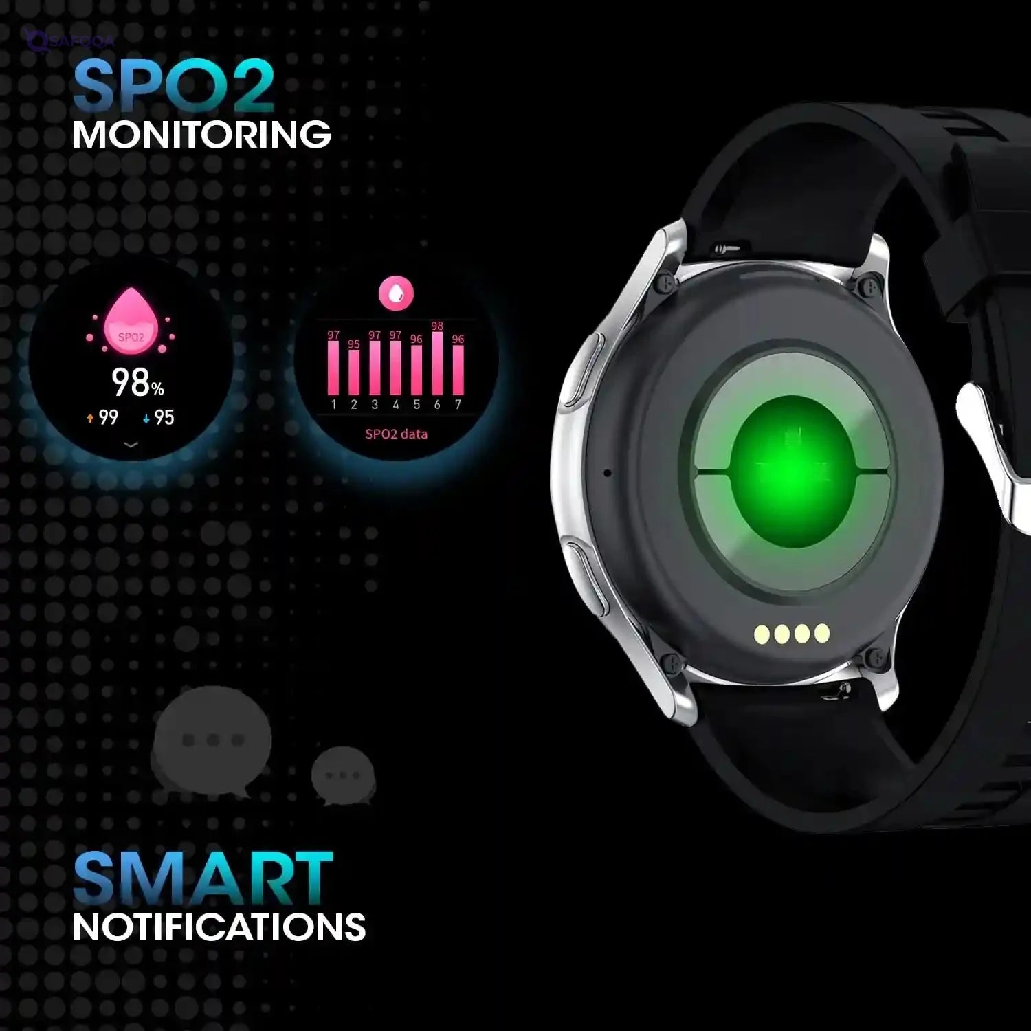 Fire Boltt INVINCIBLE 1.39" AMOLED 454x454 Bluetooth Calling Smartwatch ALWAYS ON, 100 Sports Modes, 8GB for 1500+ Songs, Play Music Without Phone on TWS, Spo2 & Heart Tracking- Have Scratches - Safqqa