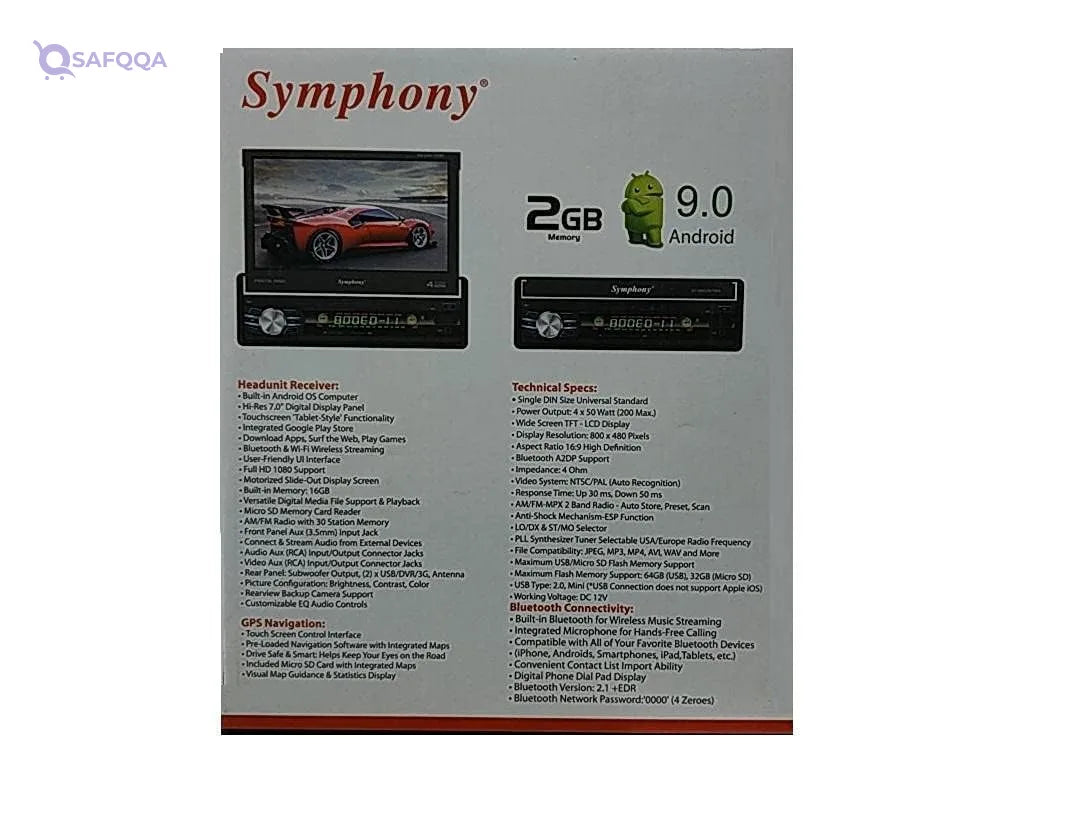 Symphony Built-In Android 9.0 Cassette – 16GB Storage, 2GB RAM - Safqqa