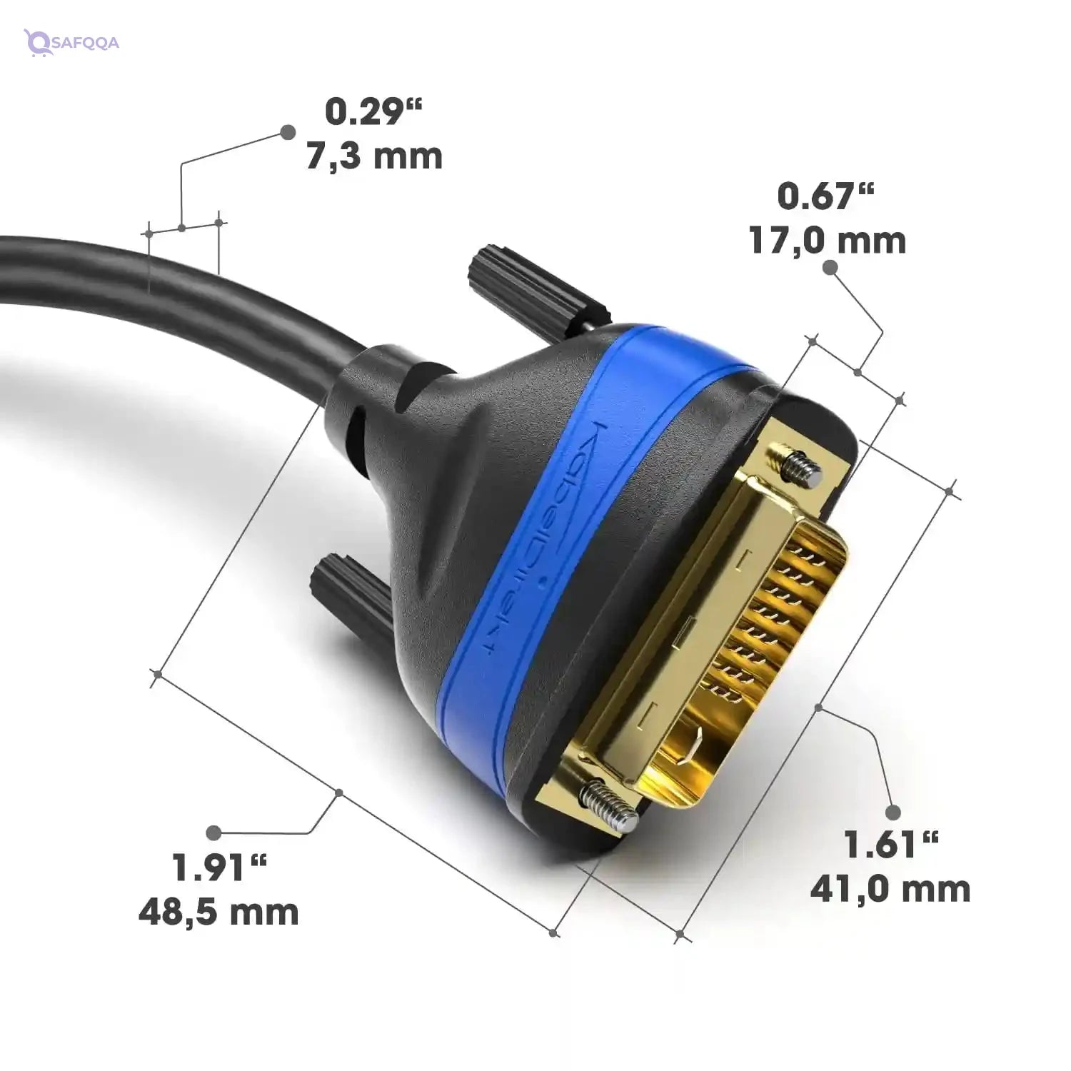 KabelDirekt 451 0.5m Dual-Link DVI Cable (DVI-D 24+1, 1080p Full HD 3D) TOP Series black - Safqqa Egypt