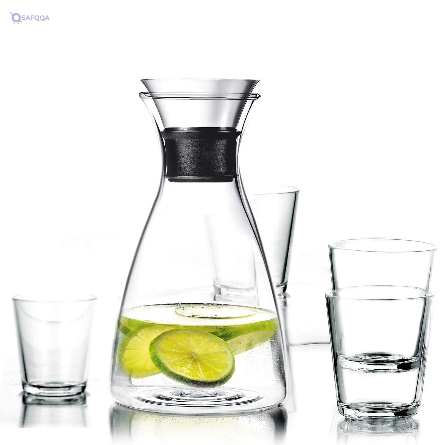 EVA SOLO 1L Glass Carafe Set with 4 Tumblers – Elegant & Modern - Safqqa