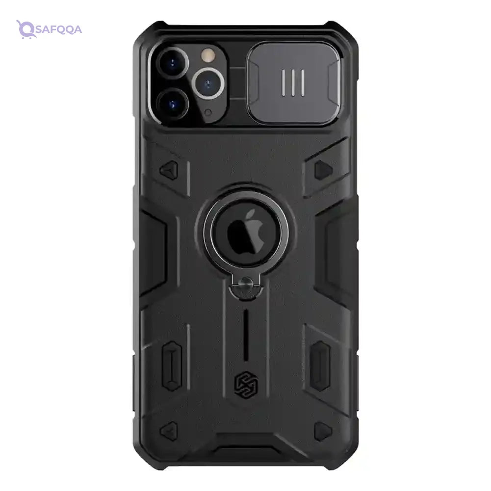 Nillkin iPhone 11 Pro Case Slide Camera Protection Case for iPhone 11 Pro Cover Ring Stand Holder (Black) - Safqqa