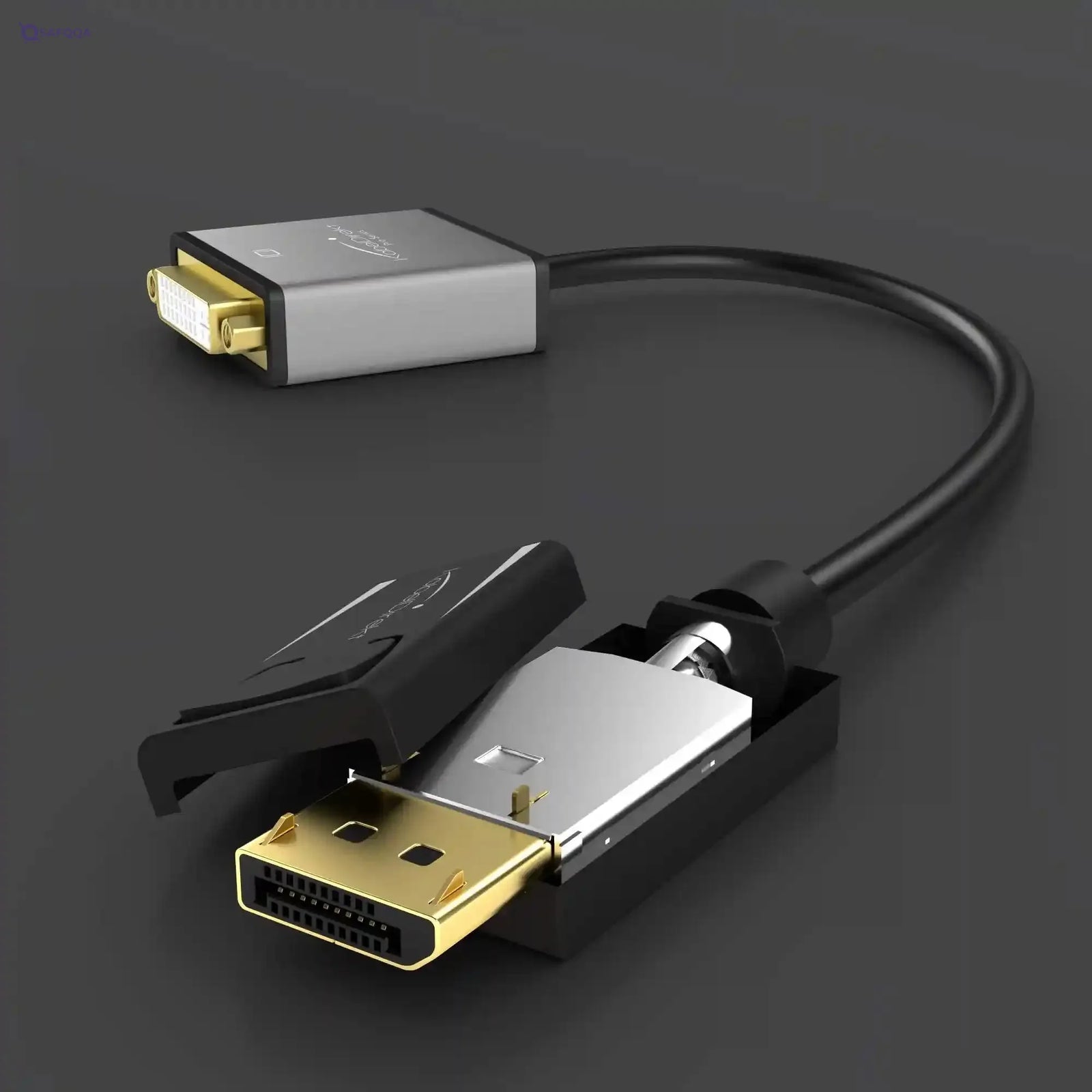 KabelDirekt 1117 0.15m DisplayPort DP to DVI adapter (maximum resolution 4K/30Hz, suitable for all graphics cards with a socket connecting beamers or monitors input) PRO Series black - Safqqa Egypt