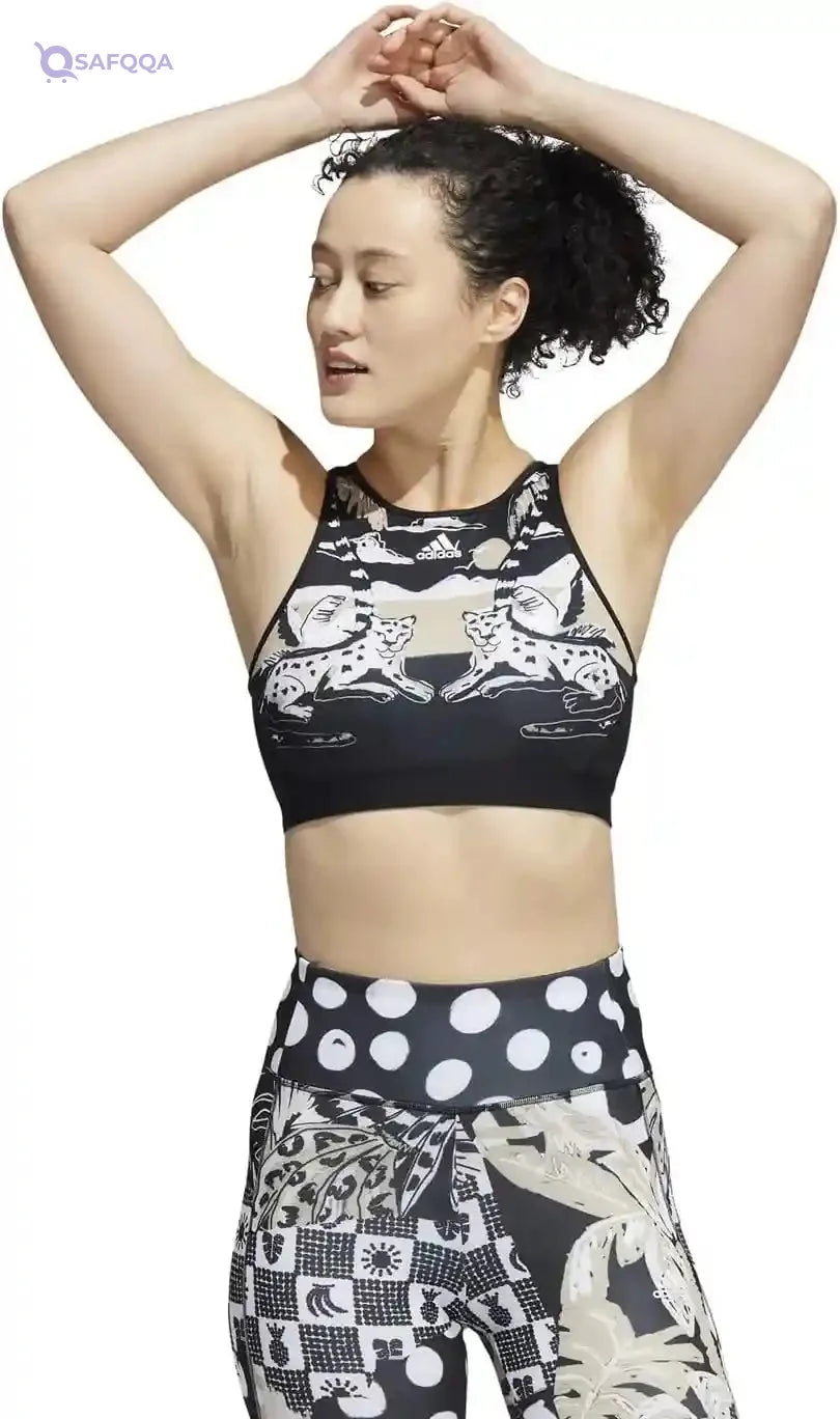 Adidas LS FARM B HA0063 Women’s Training Bra – Light Support, Black - Safqqa