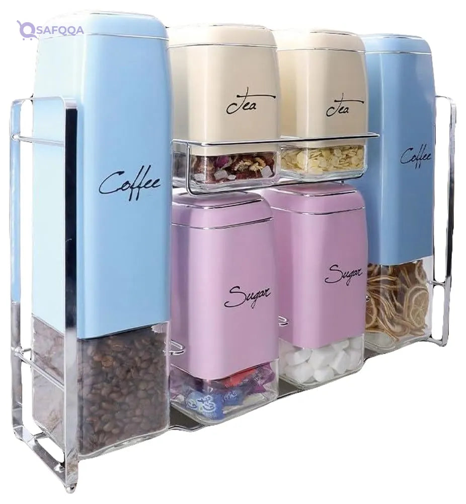 Oxford Stainless Steel Spice Dispenser Set – 7 Pieces - Safqqa
