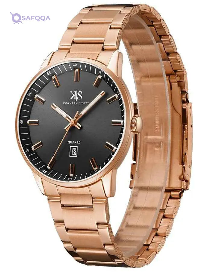 Kenneth Scott Men's Black Dial Analog Watch - K22010-RBKW - Safqqa