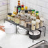 Expandable Spice Rack Organizer for Kitchen Cabinets – Adjustable Storage Shelf with Scratch-Resistant Feet - Safqqa