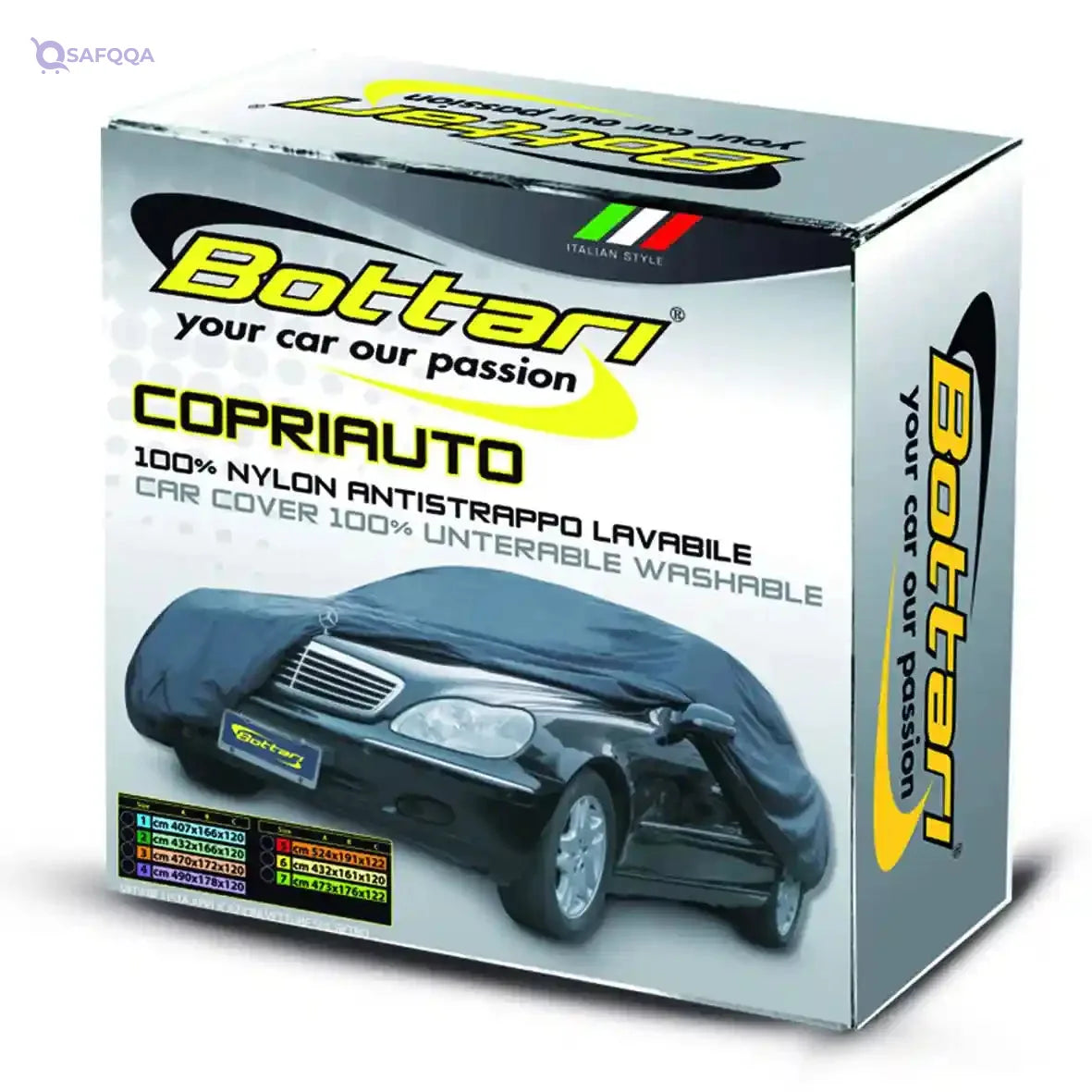 Bottari Car Cover, Nylon, Size 1-Blue - Safqqa Egypt