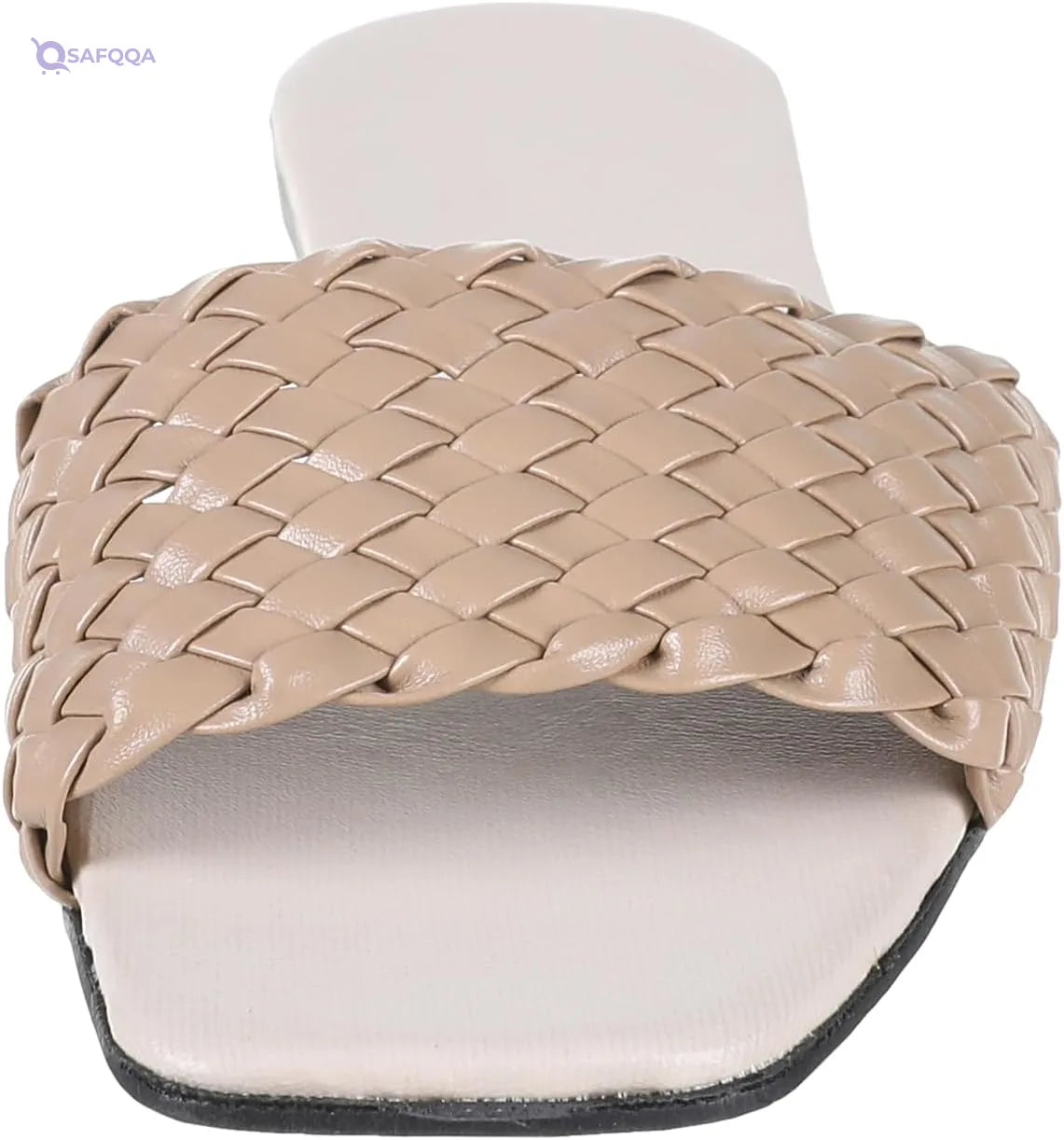 SWAY Flat spongy cushioned insole for amazing comfort and a braided faux soft leather upper For Women, - Safqqa