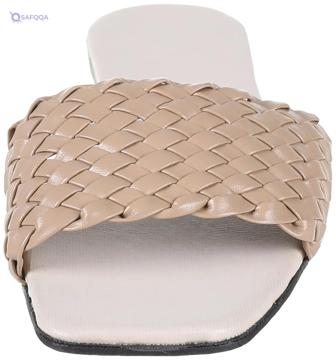 SWAY Flat spongy cushioned insole for amazing comfort and a braided faux soft leather upper For Women, - Safqqa