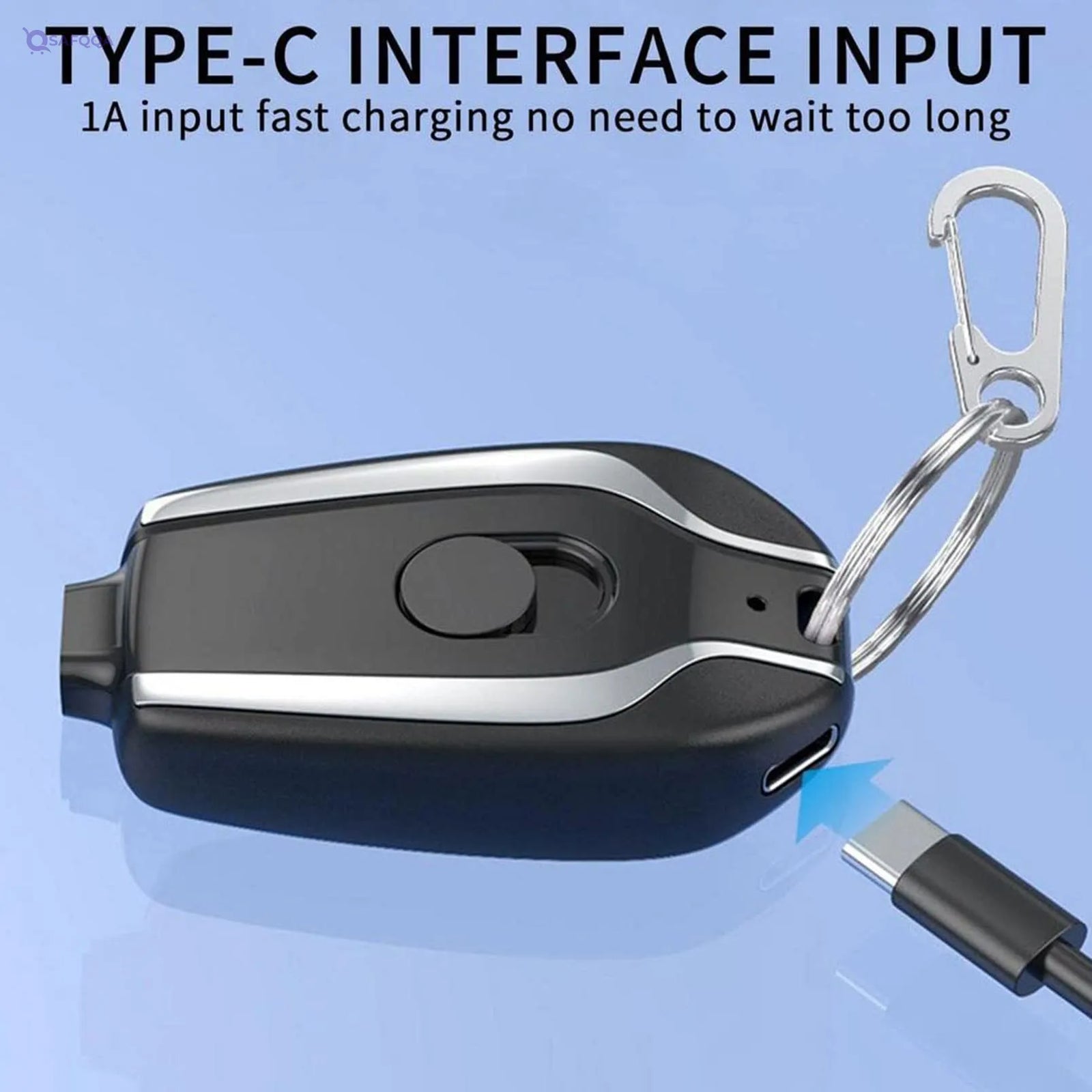 1500mAh Mini Power Emergency Pod – Portable Keychain Charger for iPhone & Type-C - Safqqa