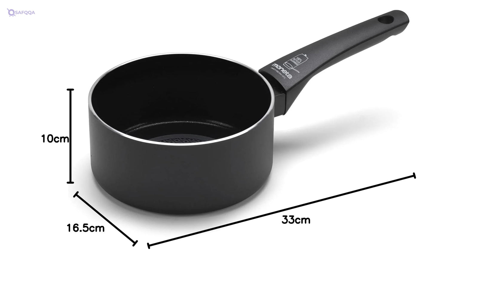 Moneta Saucepan, Protection Base non-stick coating, free of PFOA, Nickel and Bisphenol A - Safqqa