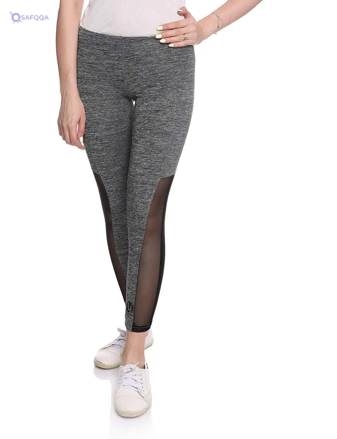 U Athleisure Side-Strip Sheer Panel Cropped Traning Tights for Women - Safqqa Egypt