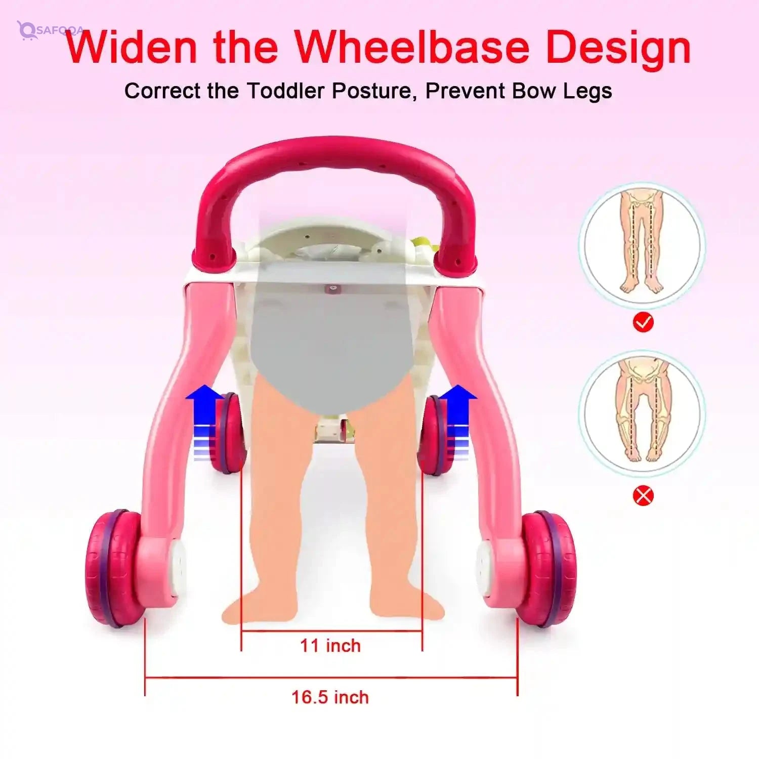 Dahanu Baby Walker, Removable Game Panel, Adjustable Speed, for Babies 6 Months - Safqqa