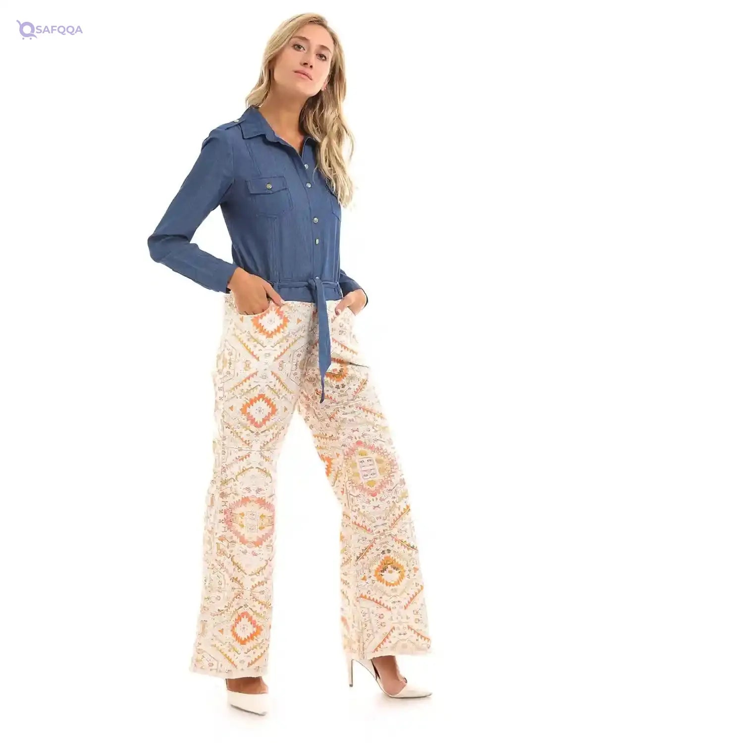Women’s Jumpsuit from Esla- Orange - Safqqa Egypt