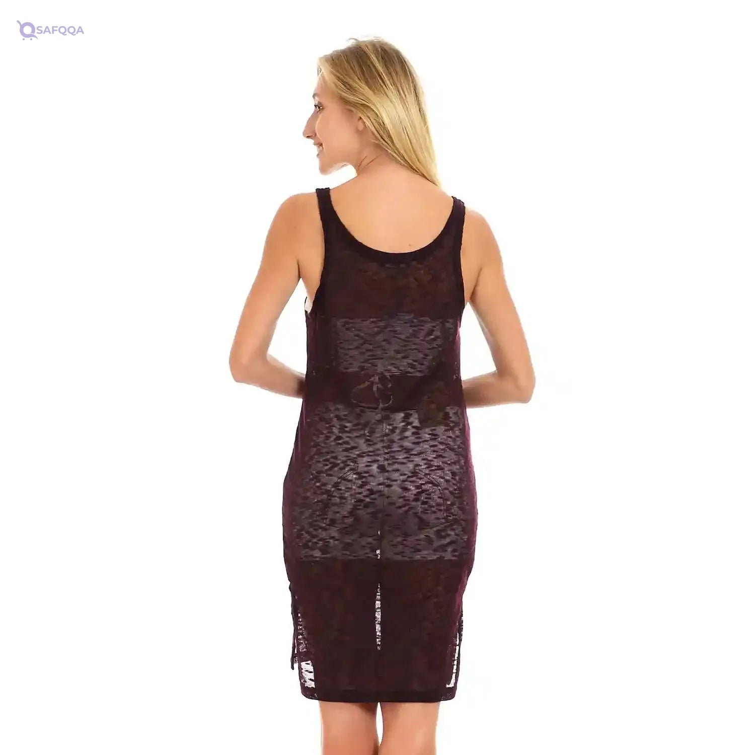 Jamila Women's Sleeveless Knitted Cover-Up – Side Slits | Lightweight Outerwear - Safqqa Egypt