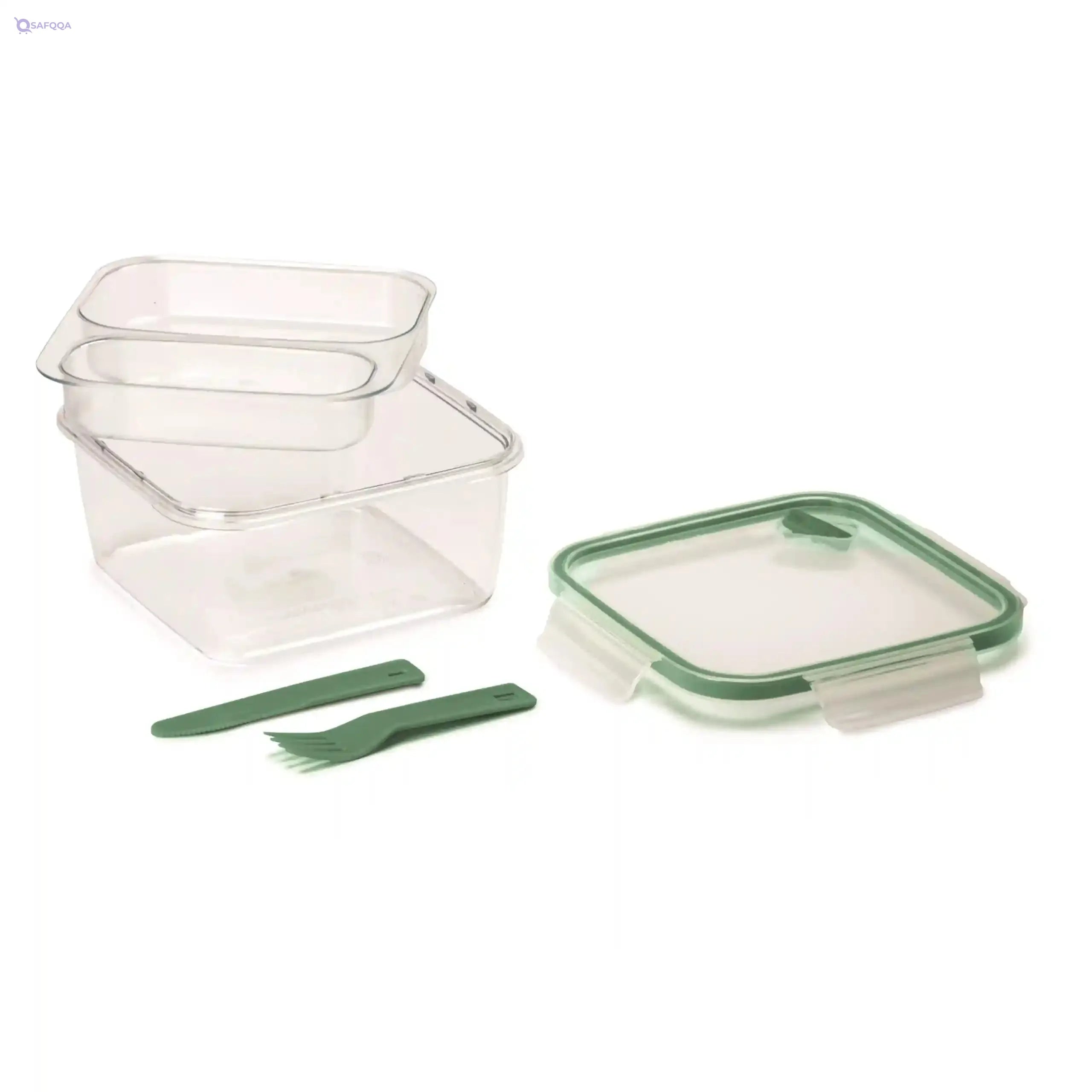 Snips Plastic Lunch Box, 1.4 L, Square, Multicolor - Safqqa