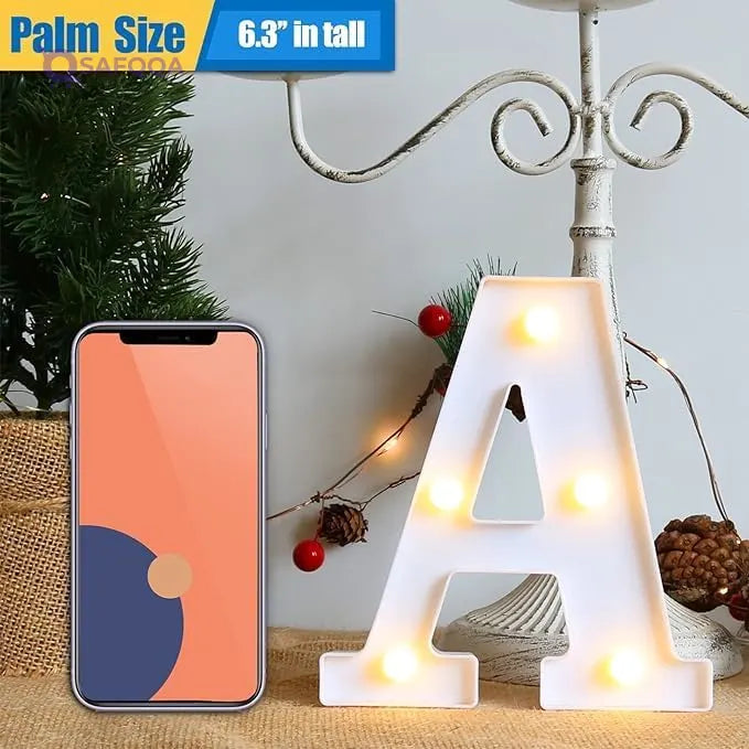 Spaceshoop Small illuminated Alphabet Letter Lights, Battery Operated, White Color - Safqqa