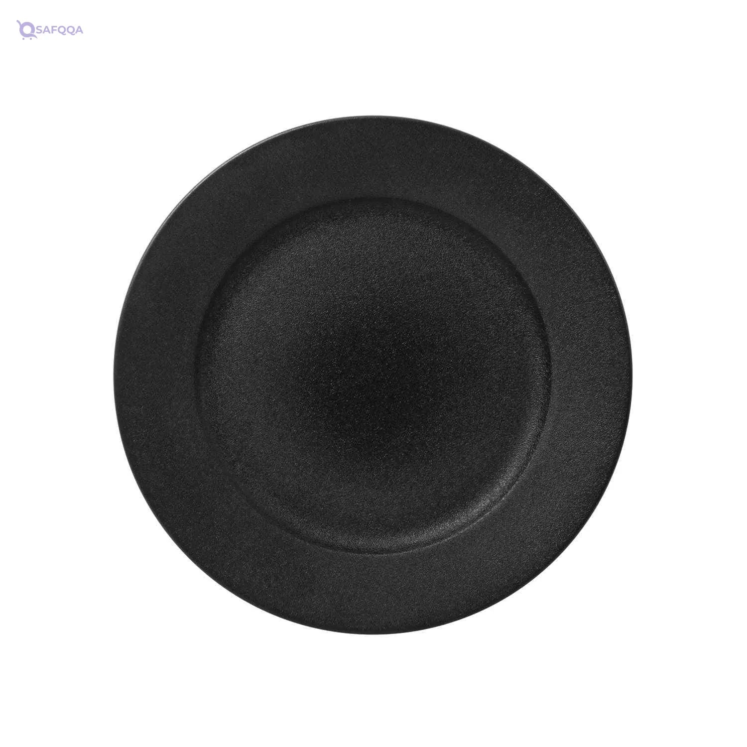 BARALEE Porcelain Ceramic Black Sand Flat Plate, 21 CM, Pack of 6 - Safqqa