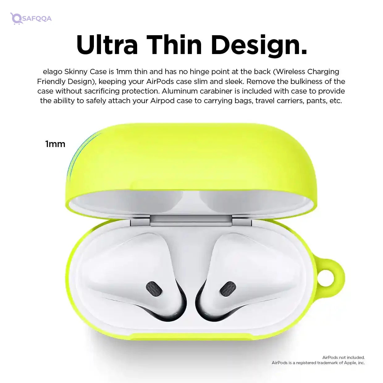 Elago Skinny Hang Case for Apple Airpods Neon Yellow - Safqqa Egypt
