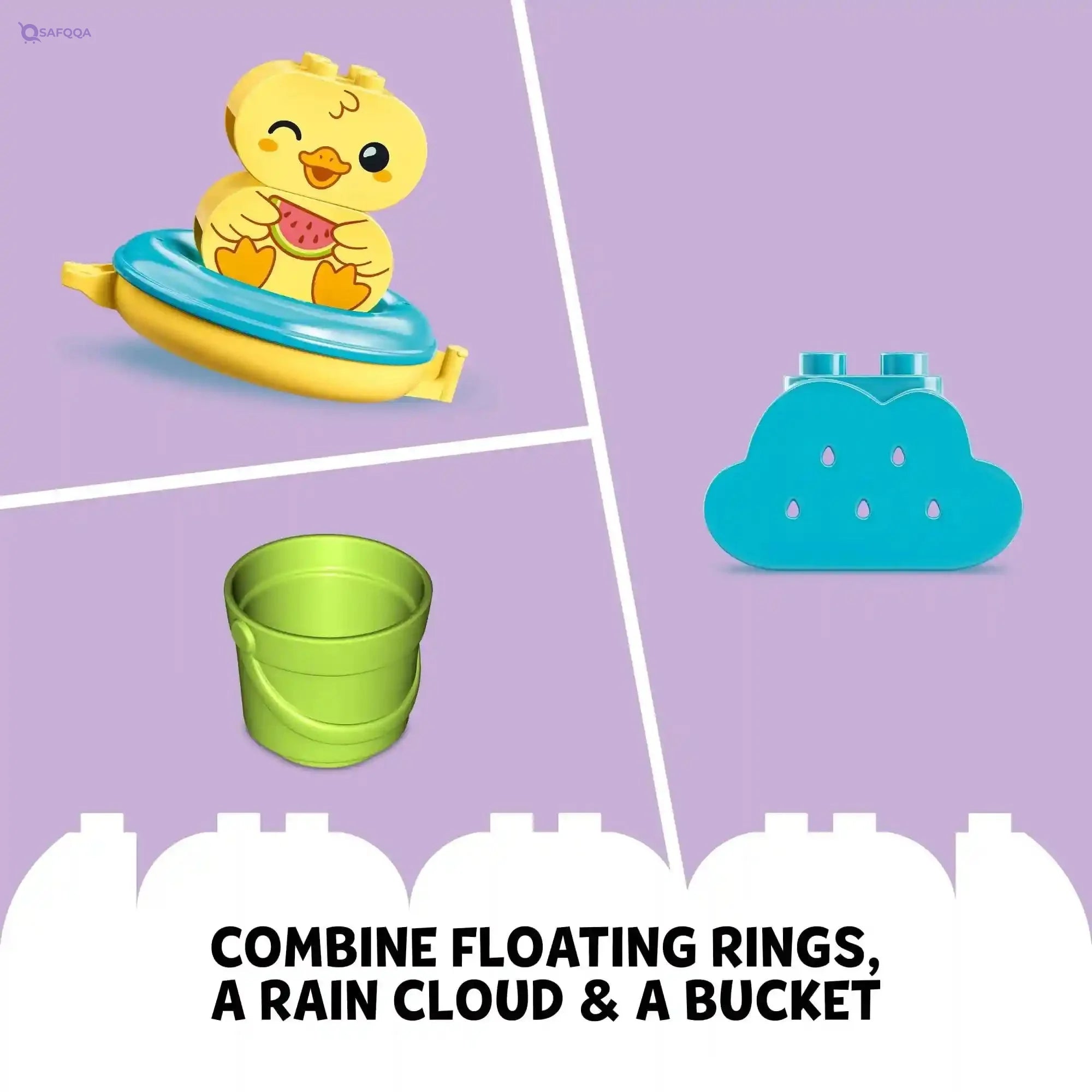 LEGO DUPLO My First Bath Time Fun: Floating Animal Train 10965 Building Toy for Preschool Kids Aged 18 Months and up (14 Pieces) - Safqqa
