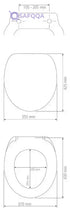 WENKO, Toilet Seat Cuero Black, MDF, Leather Design, Non-Slam Anti-Bacterial Seat for Bathroom, Soft Close & Easy Clean, 35.5x42.5cm, Black - Safqqa