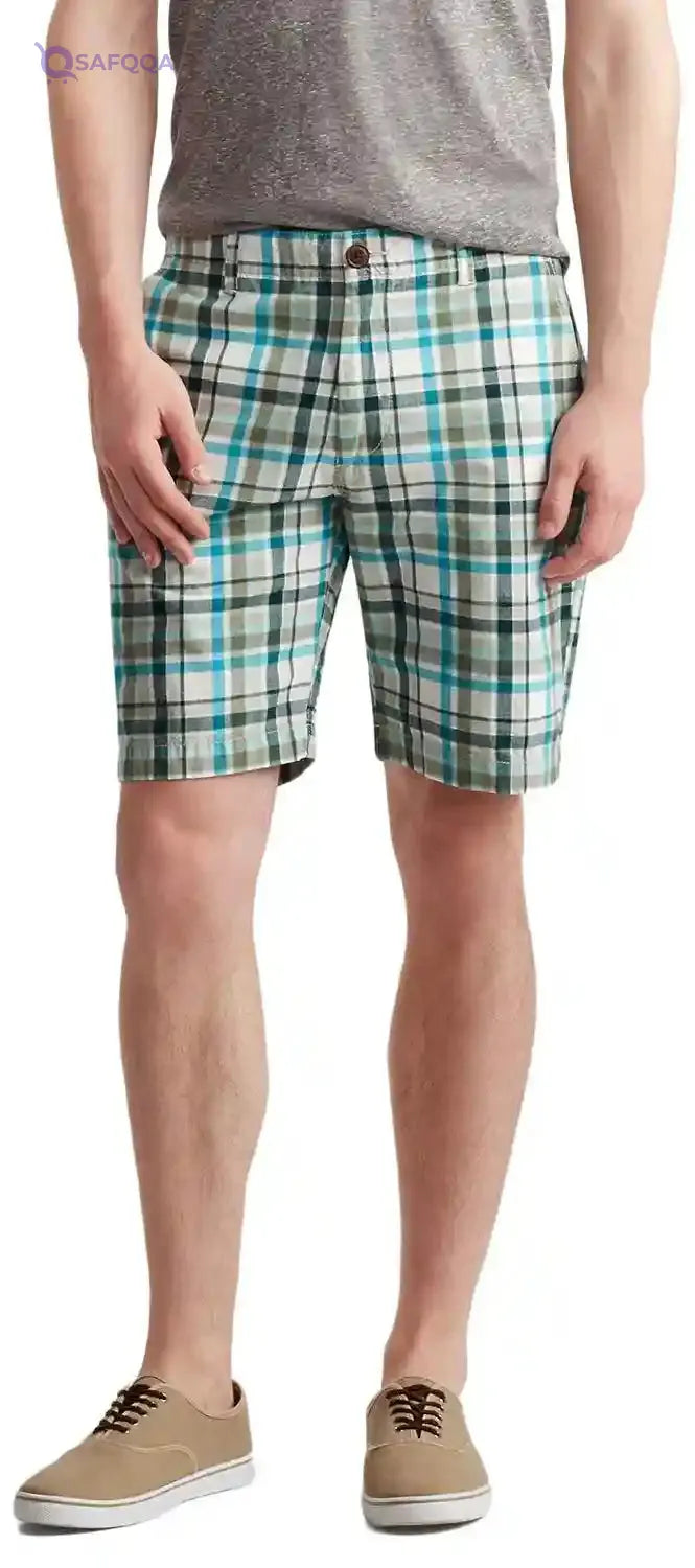 AEROPOSTALE Plaid Seamed Pockets Flat Front Shorts for Men - Safqqa Egypt